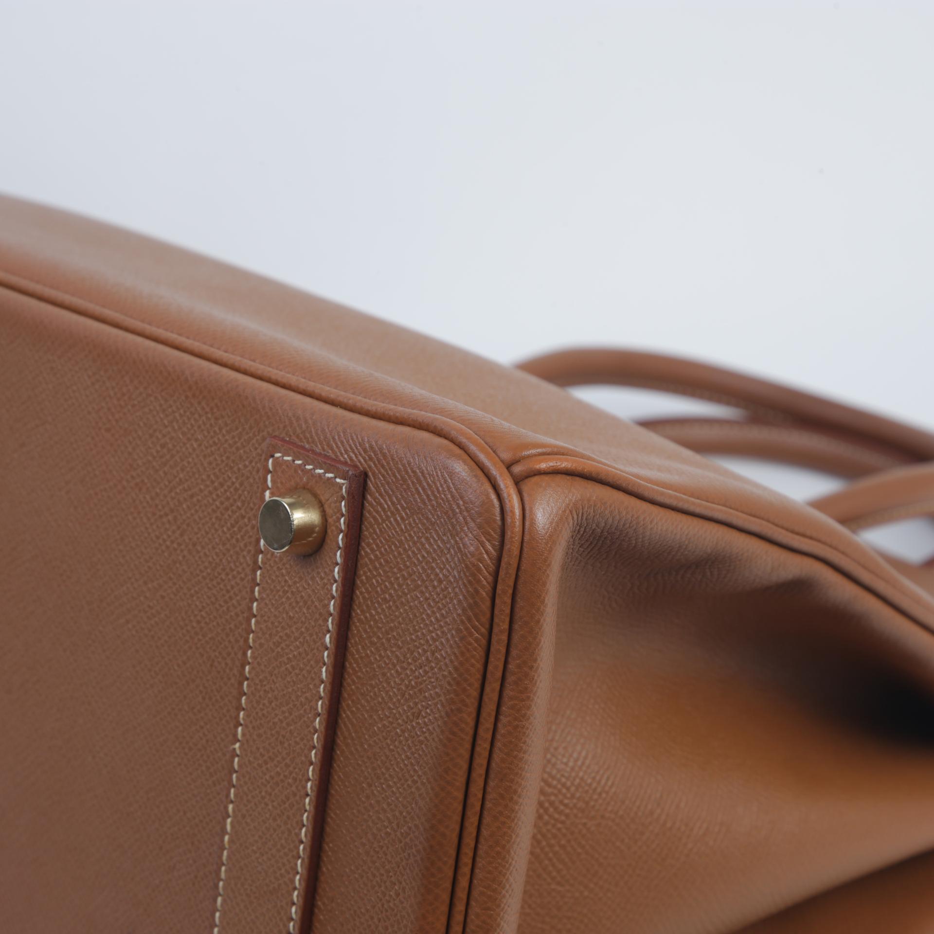 Good ( Rank AB)  HERMÈS  Birkin 40 Gold (37) Courchevel Gold hardware Circle Z (1996) - 7