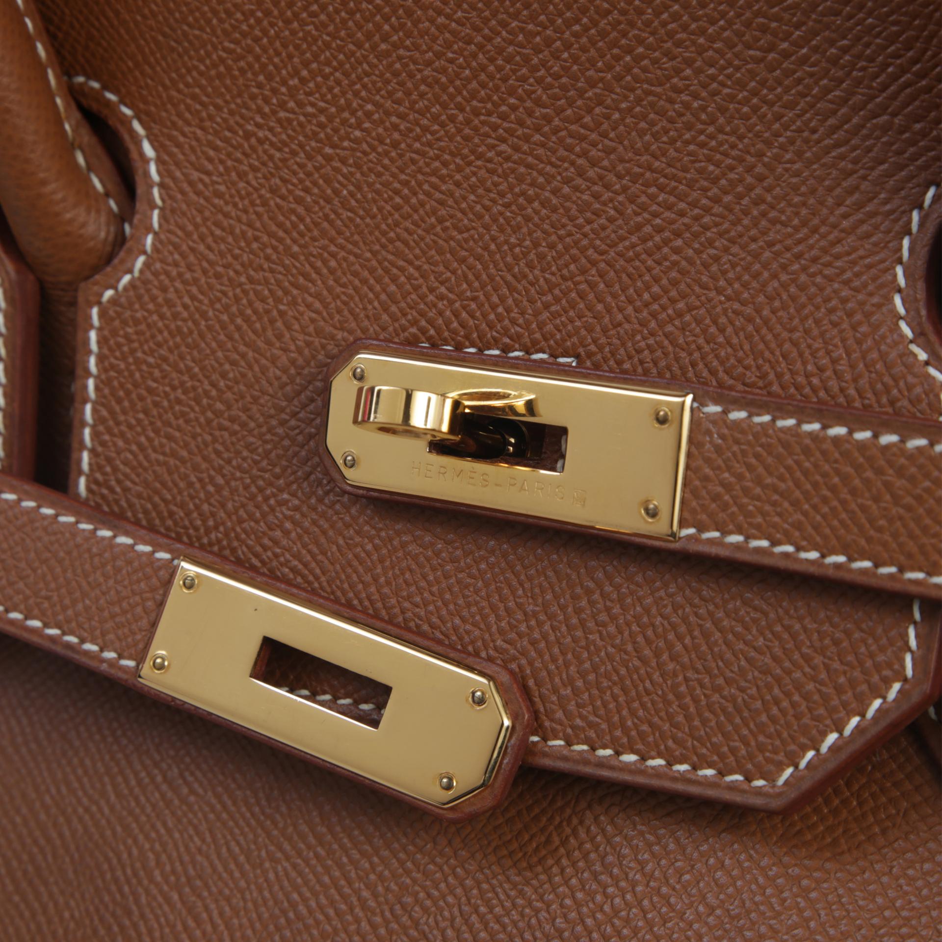 Good ( Rank AB)  HERMÈS  Birkin 40 Gold (37) Courchevel Gold hardware Circle Z (1996) - 9