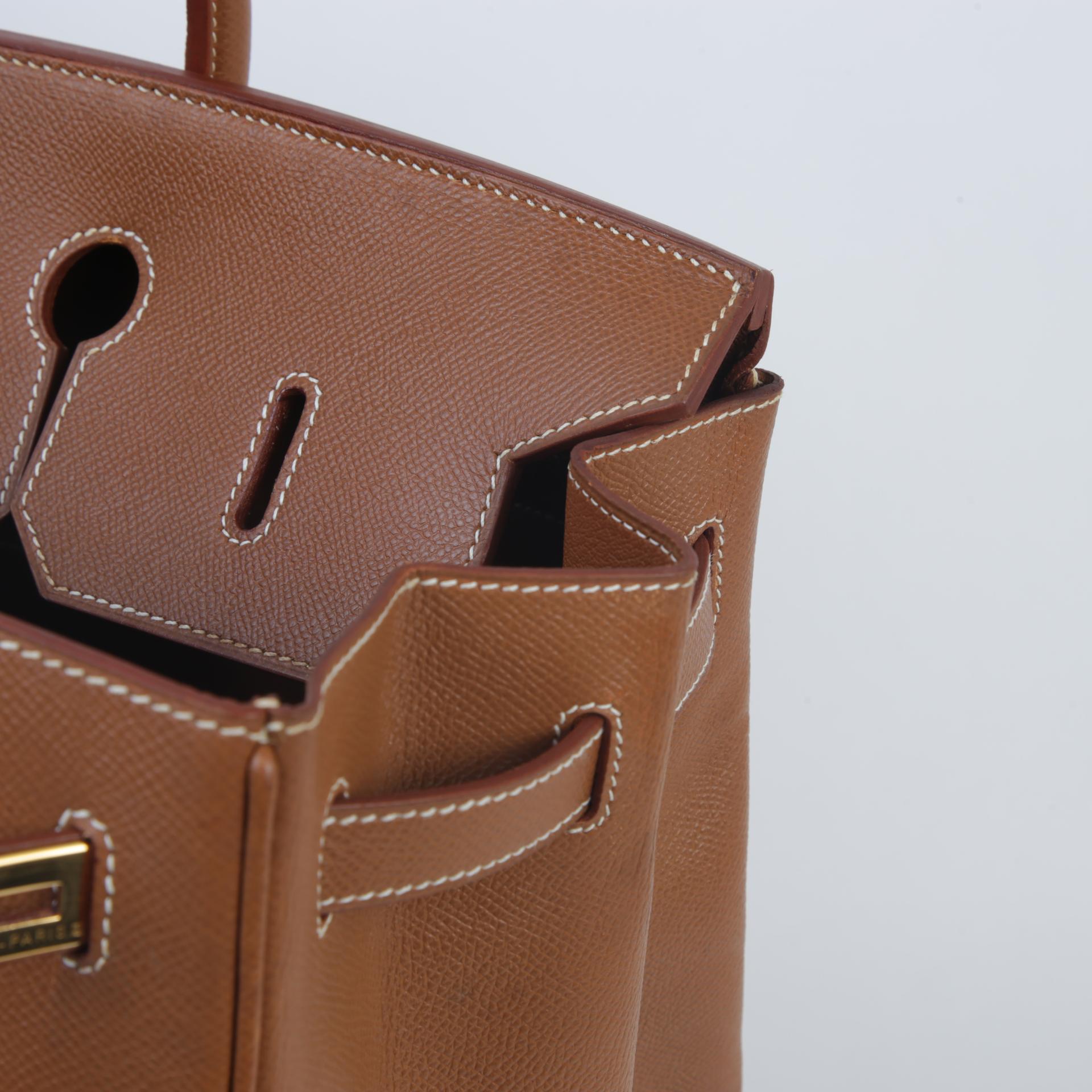 Good ( Rank AB)  HERMÈS  Birkin 40 Gold (37) Courchevel Gold hardware Circle Z (1996) - 12