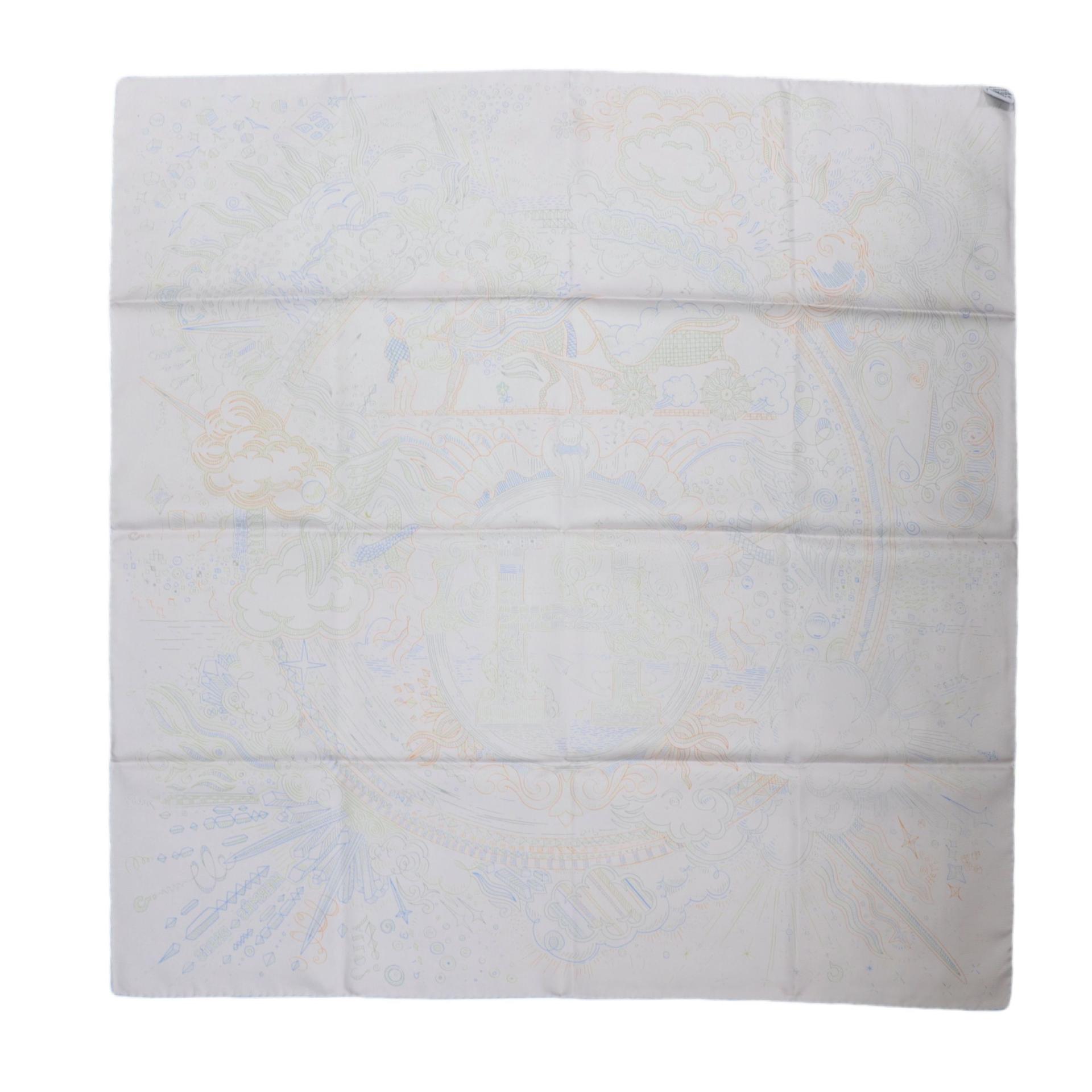 ランク N 新品 HERMÈS エルメス カレ90 オレンジ ブルー シルク - 2