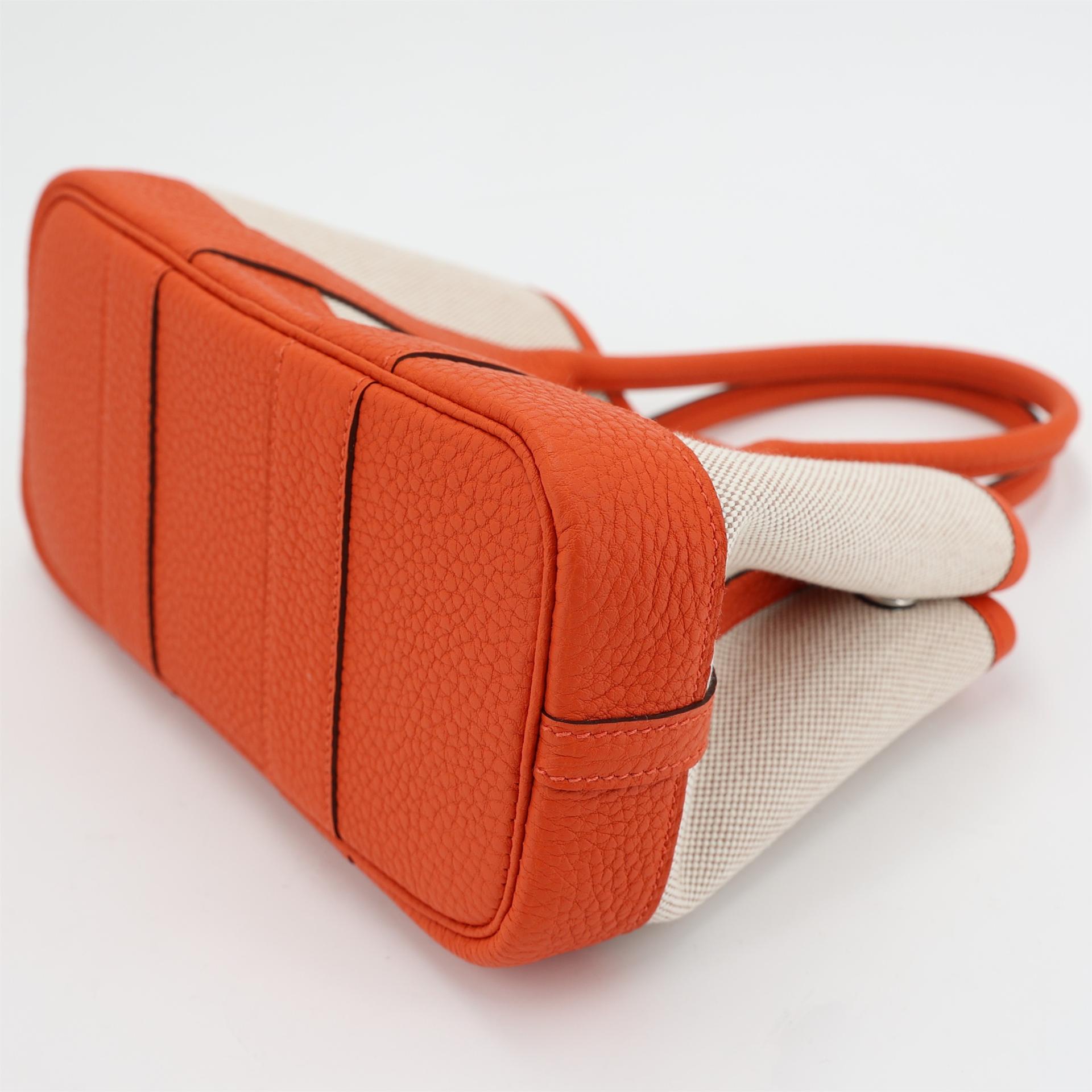 Brand New ( Rank N ) HERMÈS Neo Garden 23 Capucine (9T) Ecru Beige Negonda Toile H canvas Palladium hardware K (2025) - 5