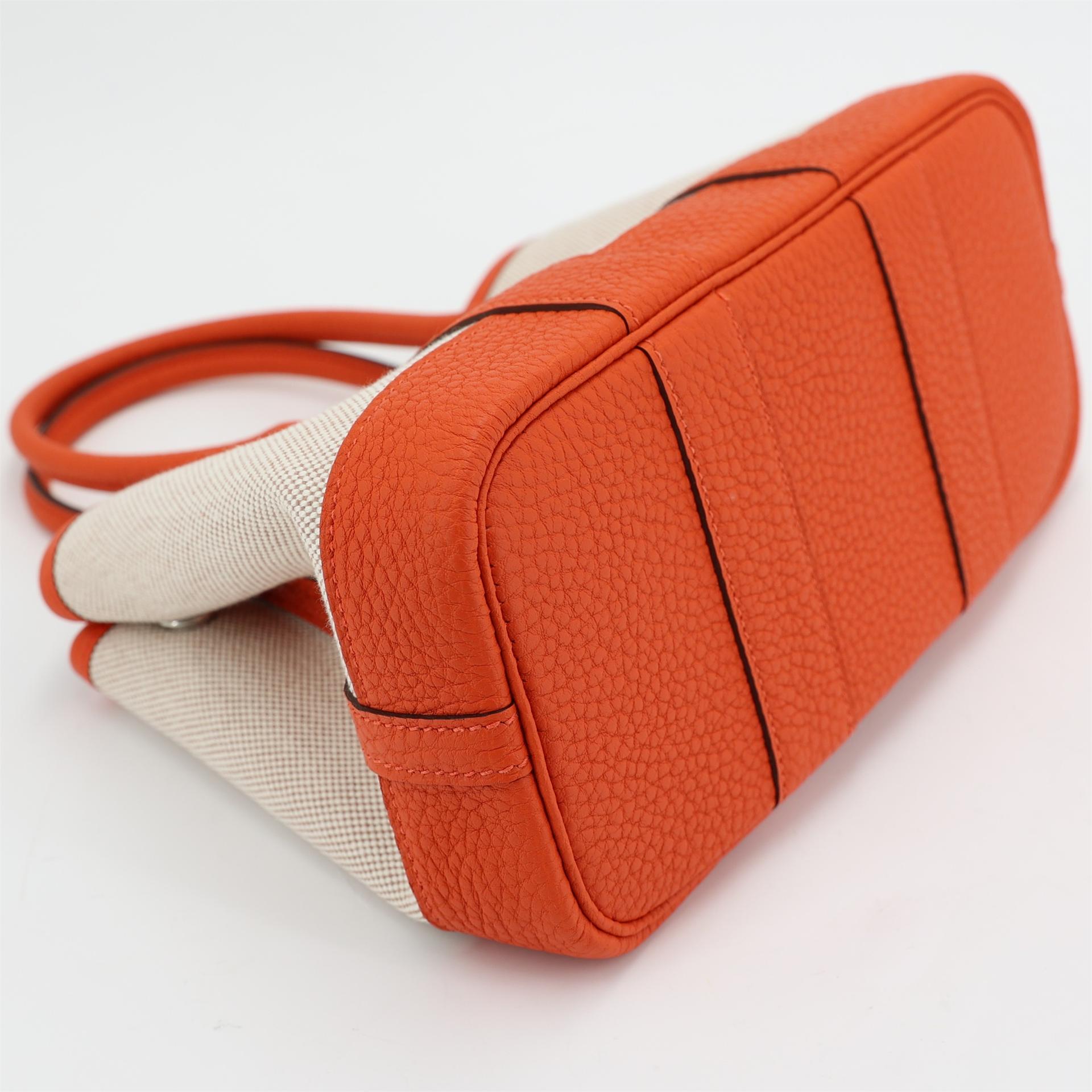 Brand New ( Rank N ) HERMÈS Neo Garden 23 Capucine (9T) Ecru Beige Negonda Toile H canvas Palladium hardware K (2025) - 6