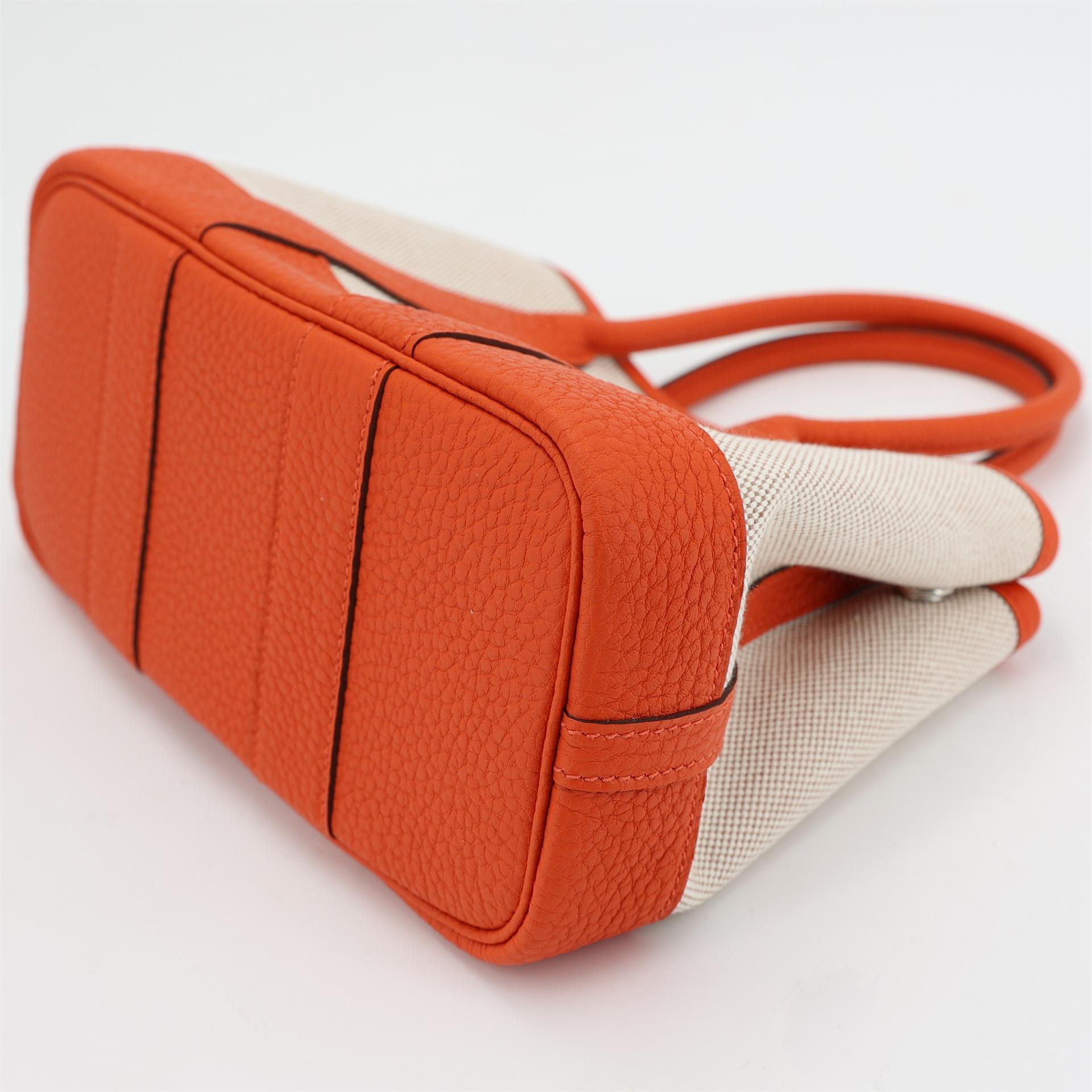 Brand New ( Rank N ) HERMÈS Neo Garden 23 Capucine (9T) Ecru Beige Negonda Toile H canvas Palladium hardware K (2025) - 7