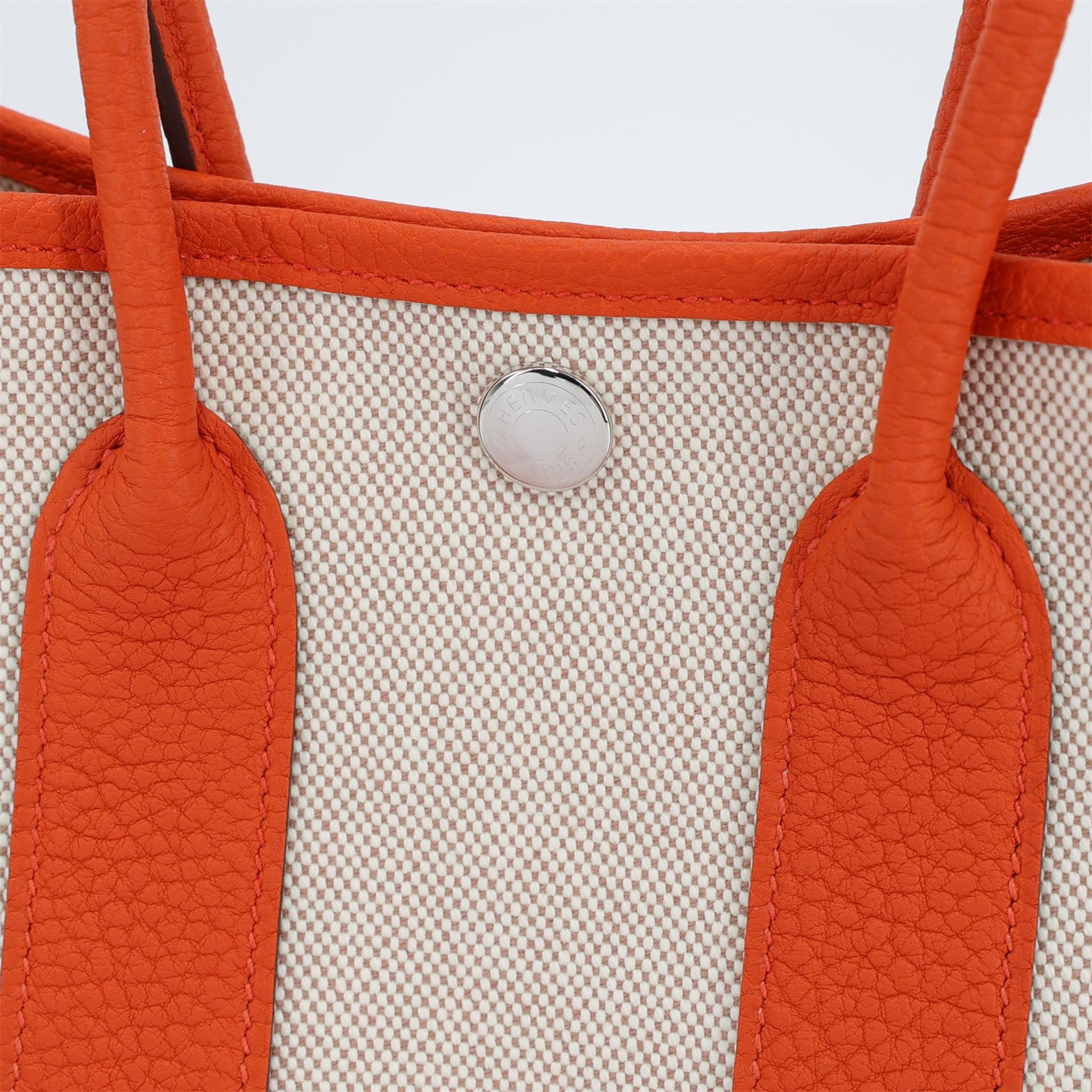 Brand New ( Rank N ) HERMÈS Neo Garden 23 Capucine (9T) Ecru Beige Negonda Toile H canvas Palladium hardware K (2025) - 8