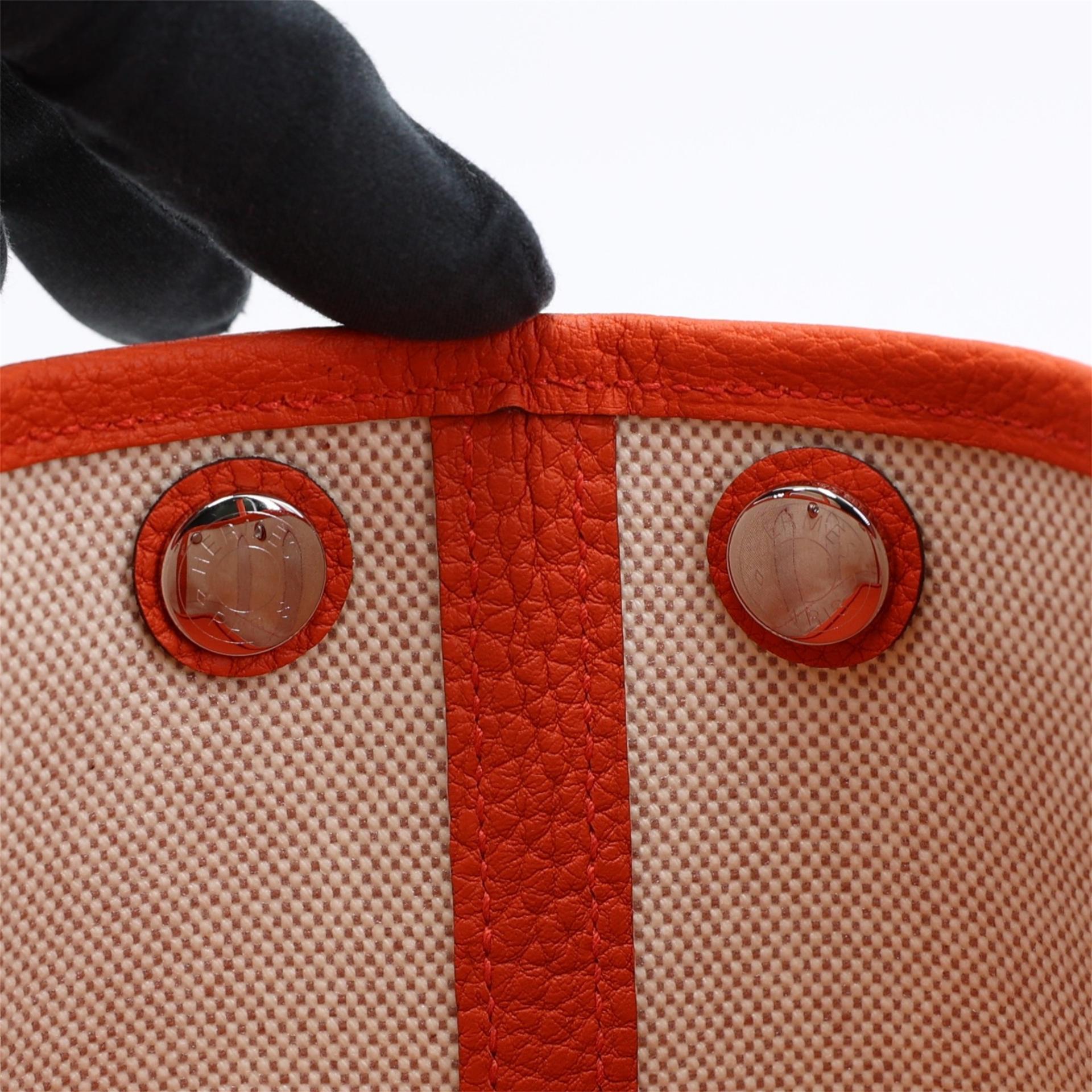 Brand New ( Rank N ) HERMÈS Neo Garden 23 Capucine (9T) Ecru Beige Negonda Toile H canvas Palladium hardware K (2025) - 10