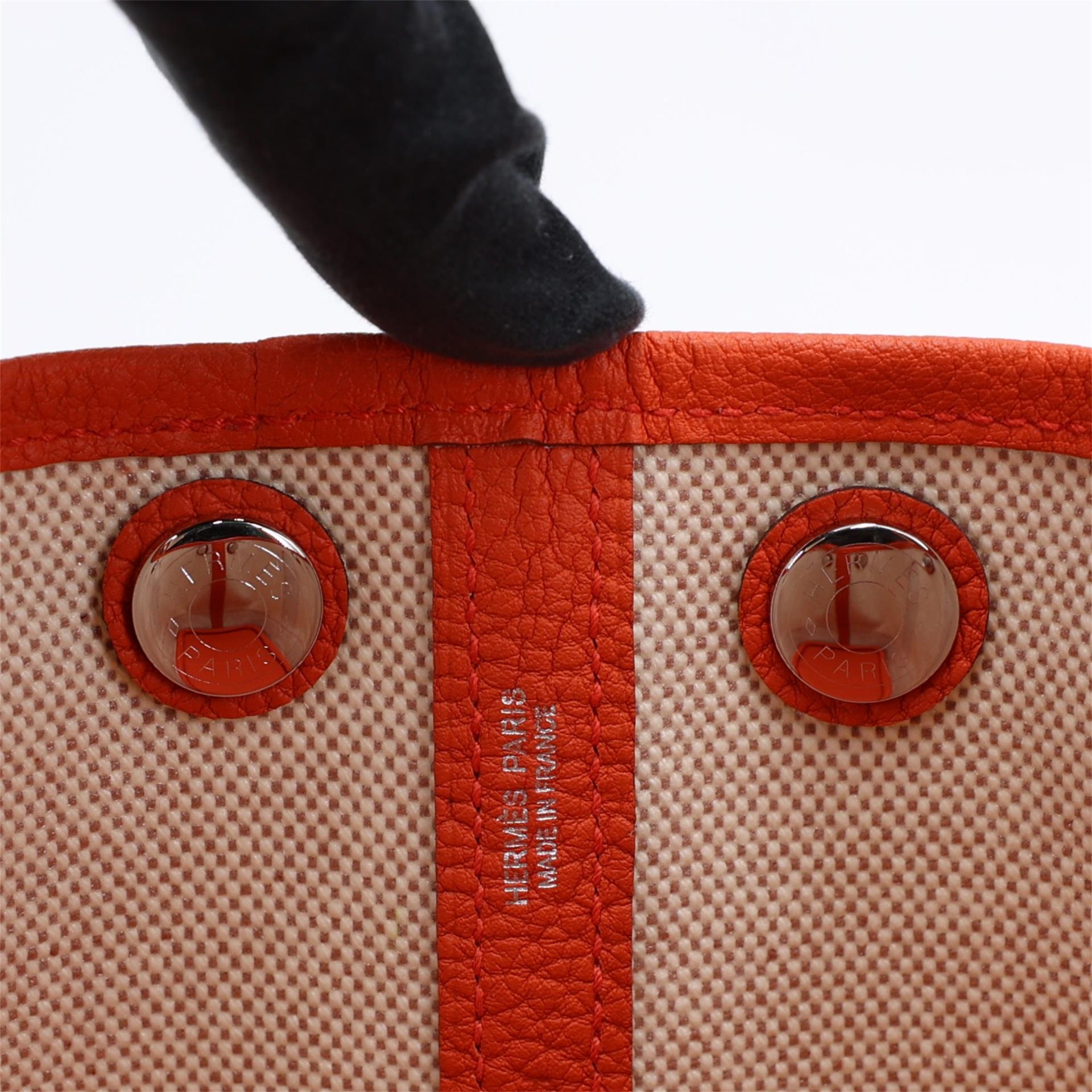 Brand New ( Rank N ) HERMÈS Neo Garden 23 Capucine (9T) Ecru Beige Negonda Toile H canvas Palladium hardware K (2025) - 11