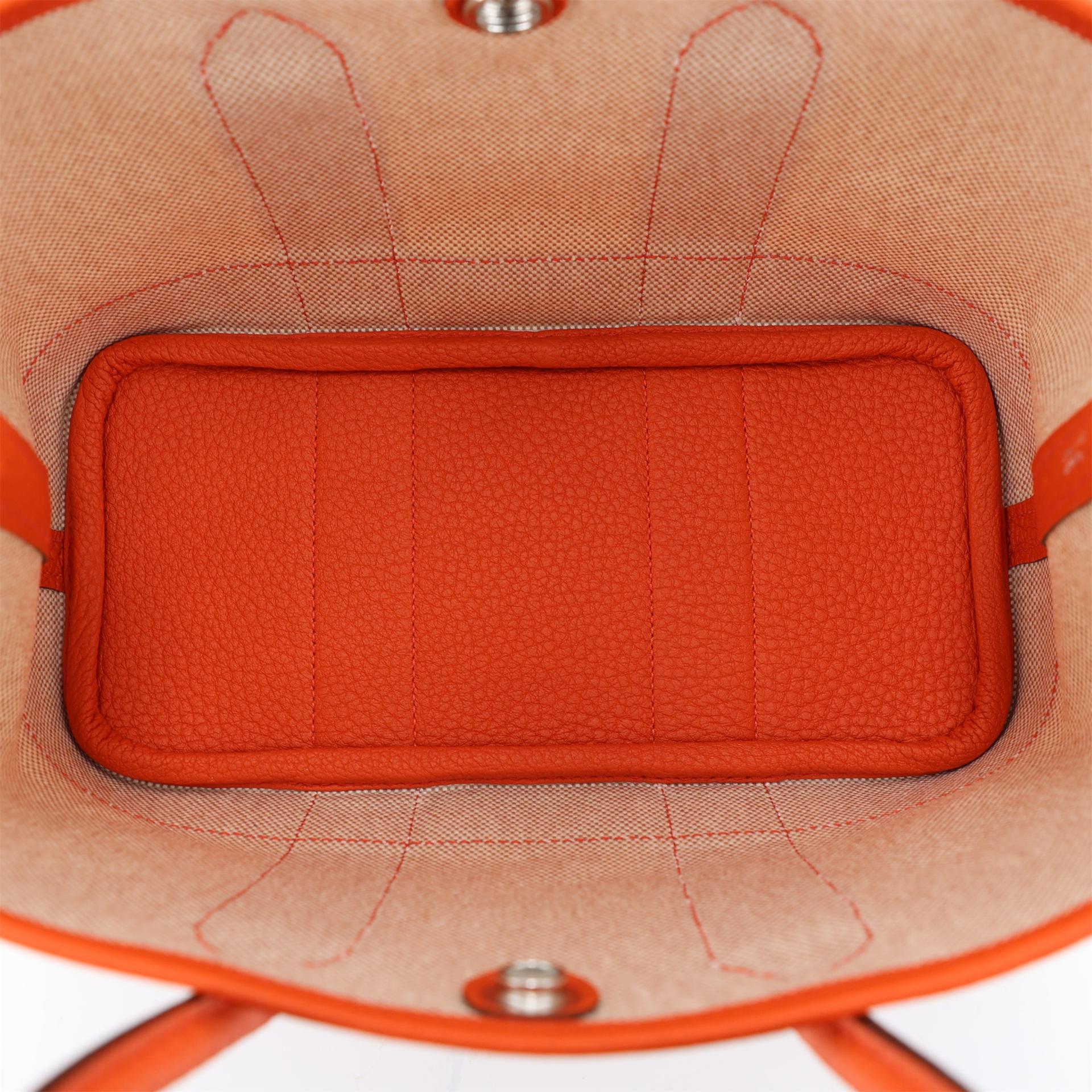 Brand New ( Rank N ) HERMÈS Neo Garden 23 Capucine (9T) Ecru Beige Negonda Toile H canvas Palladium hardware K (2025) - 12