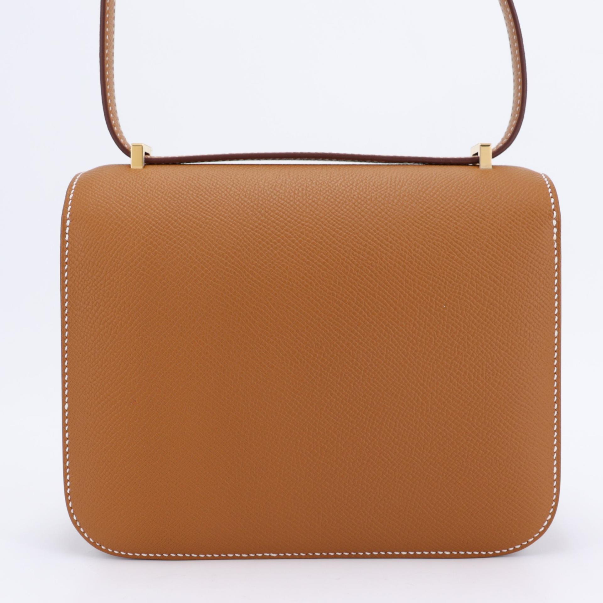 Brand New ( Rank N ) HERMÈS Constance Mini Gold (37) Epsom Gold hardware K (2025) - 2