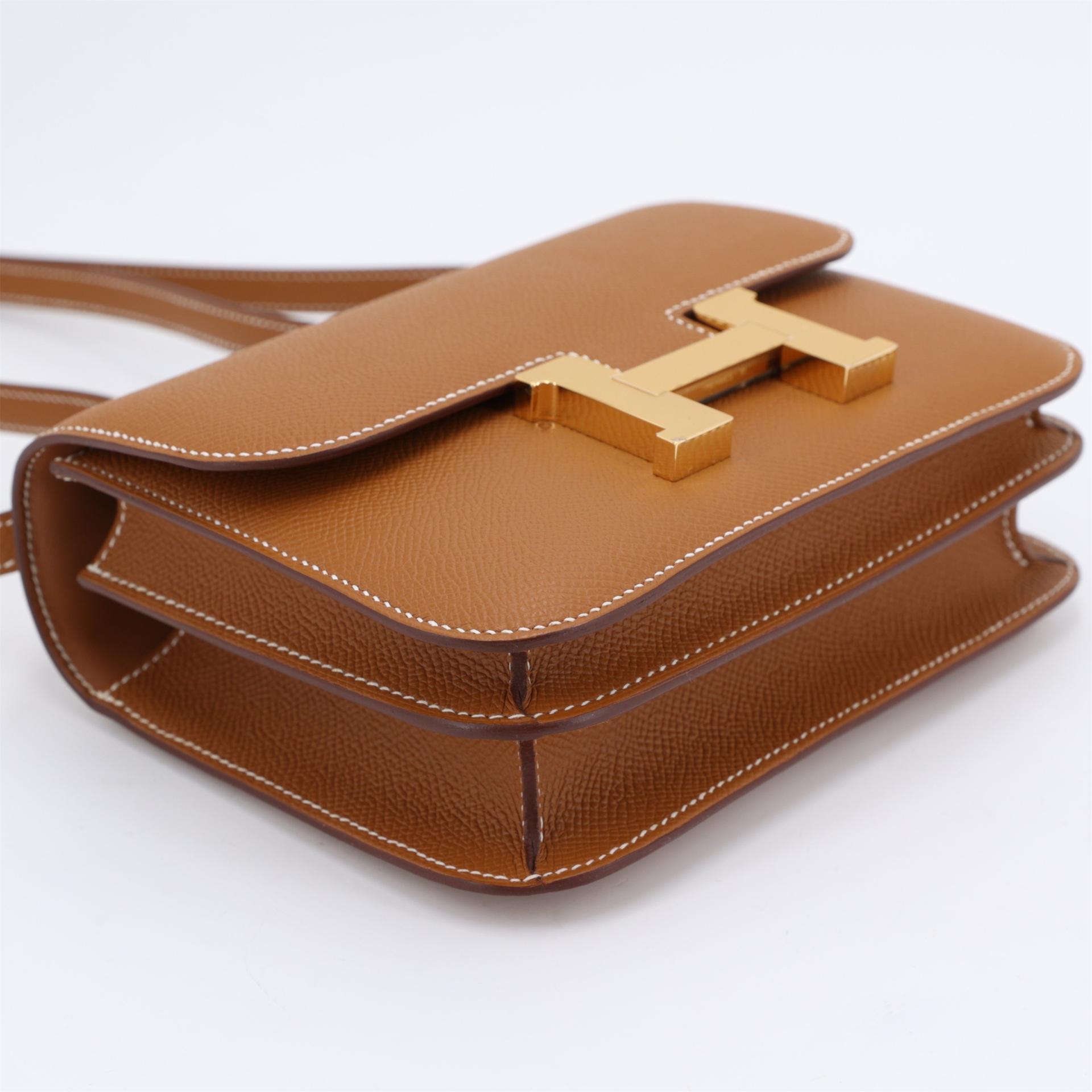 Brand New ( Rank N ) HERMÈS Constance Mini Gold (37) Epsom Gold hardware K (2025) - 4