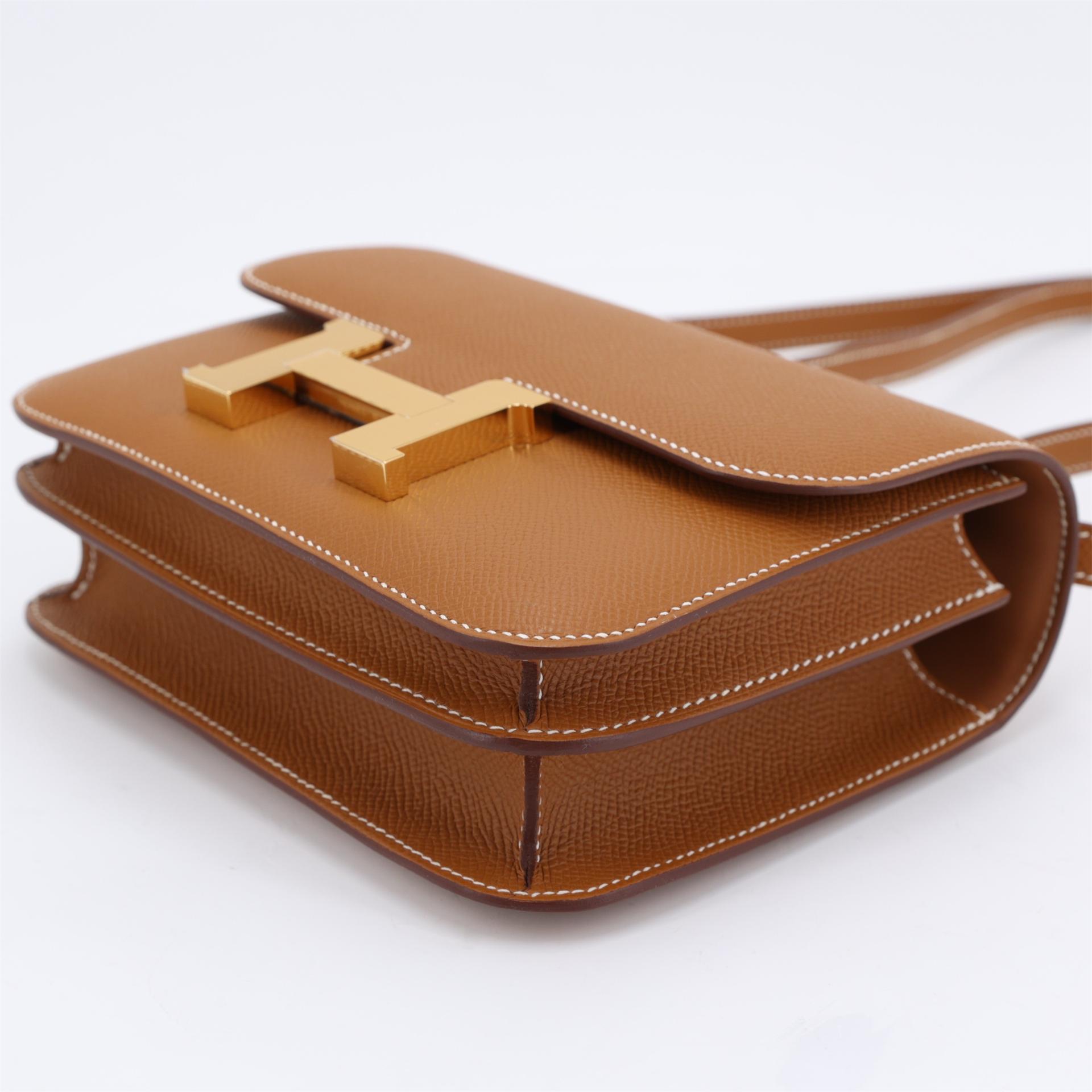 Brand New ( Rank N ) HERMÈS Constance Mini Gold (37) Epsom Gold hardware K (2025) - 5