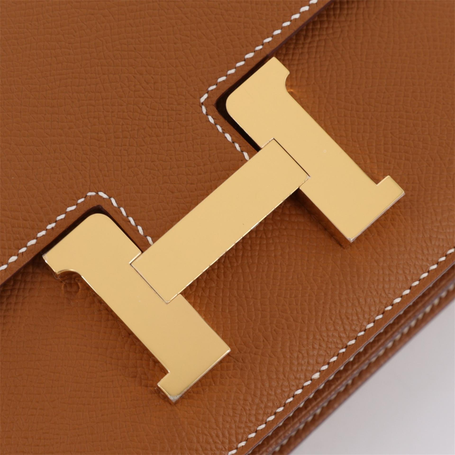 Brand New ( Rank N ) HERMÈS Constance Mini Gold (37) Epsom Gold hardware K (2025) - 8