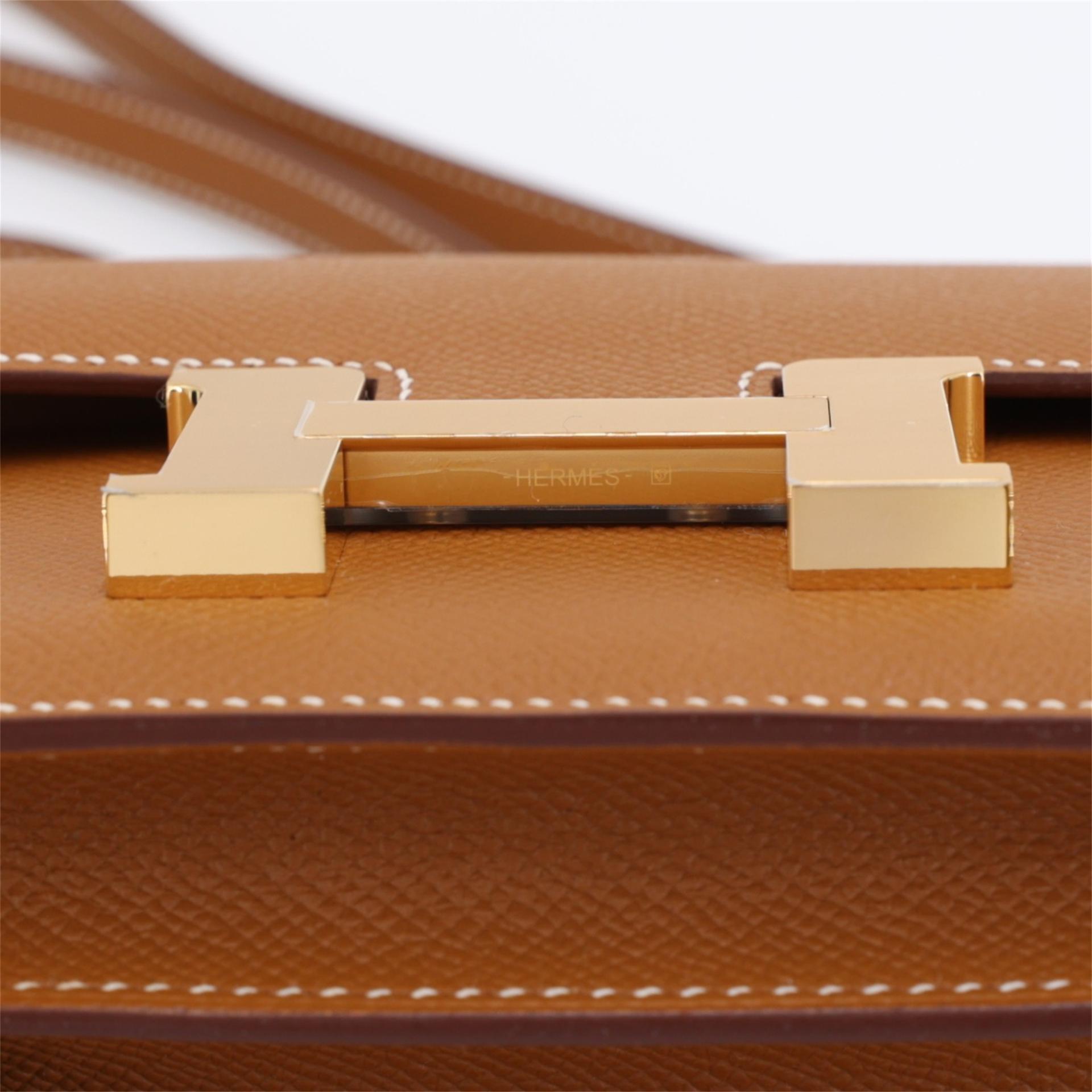 Brand New ( Rank N ) HERMÈS Constance Mini Gold (37) Epsom Gold hardware K (2025) - 9