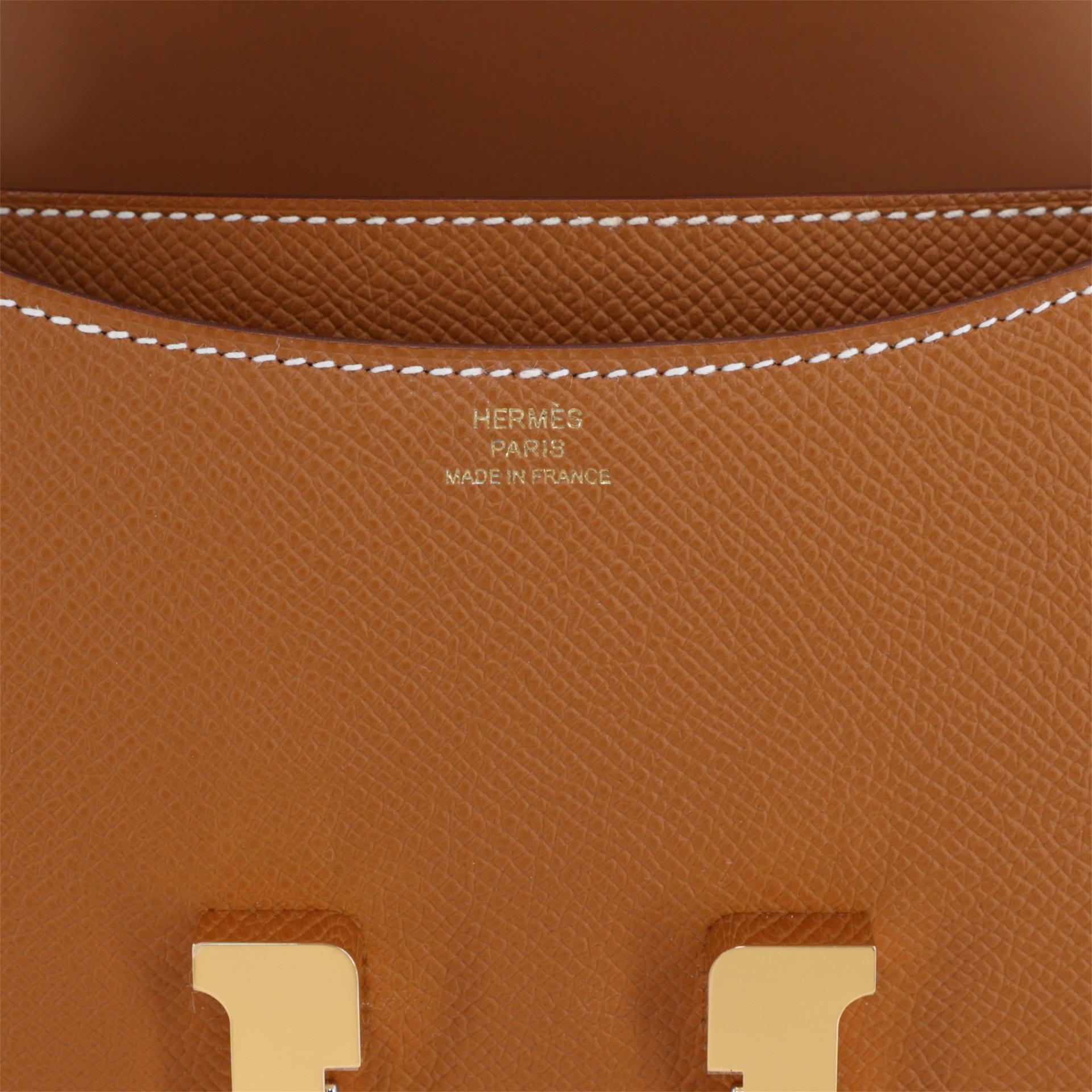 Brand New ( Rank N ) HERMÈS Constance Mini Gold (37) Epsom Gold hardware K (2025) - 11