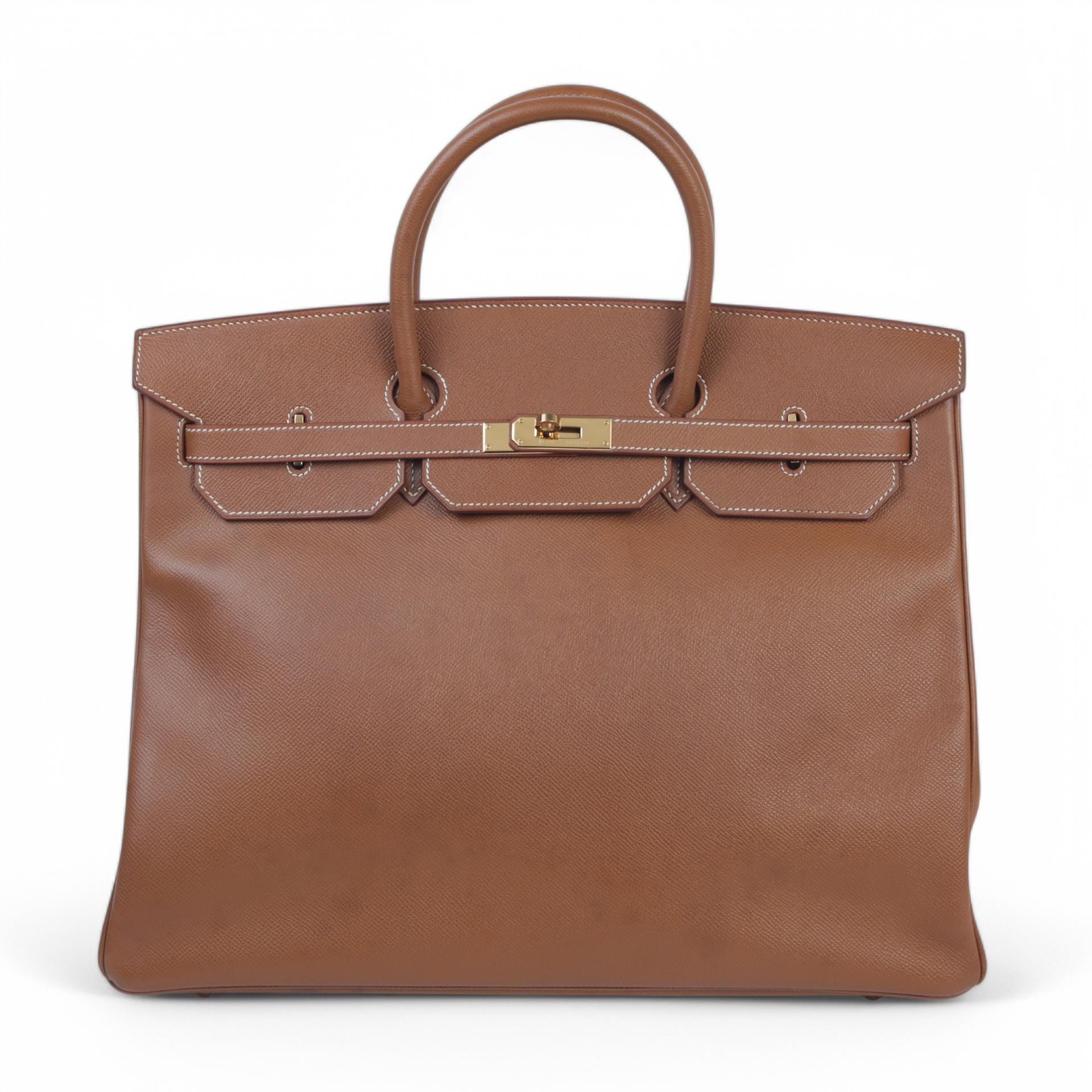 Good ( Rank AB)  HERMÈS  Birkin 40 Gold (37) Courchevel Gold hardware Circle Z (1996) - 1