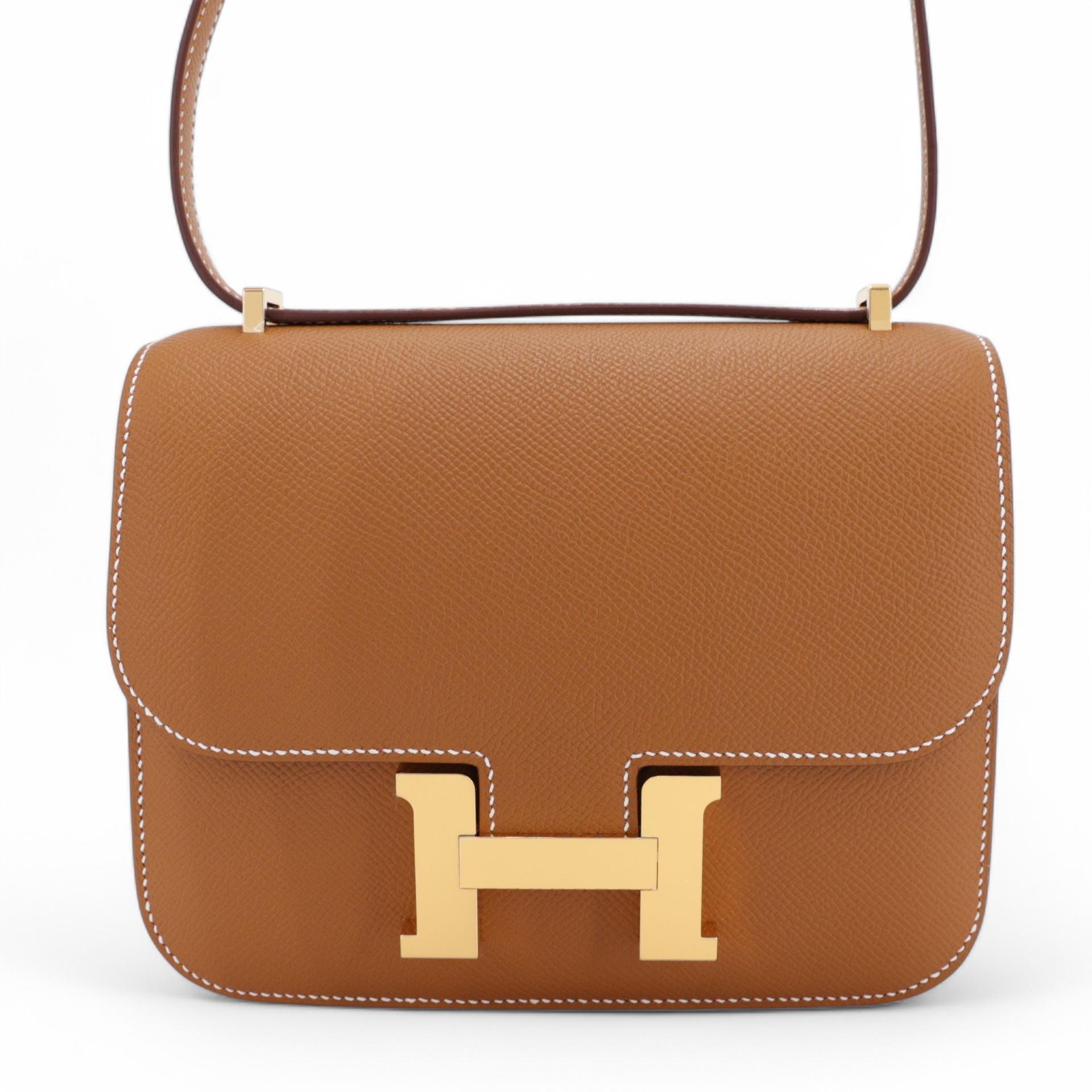 Brand New ( Rank N ) HERMÈS Constance Mini Gold (37) Epsom Gold hardware K (2025) - 1
