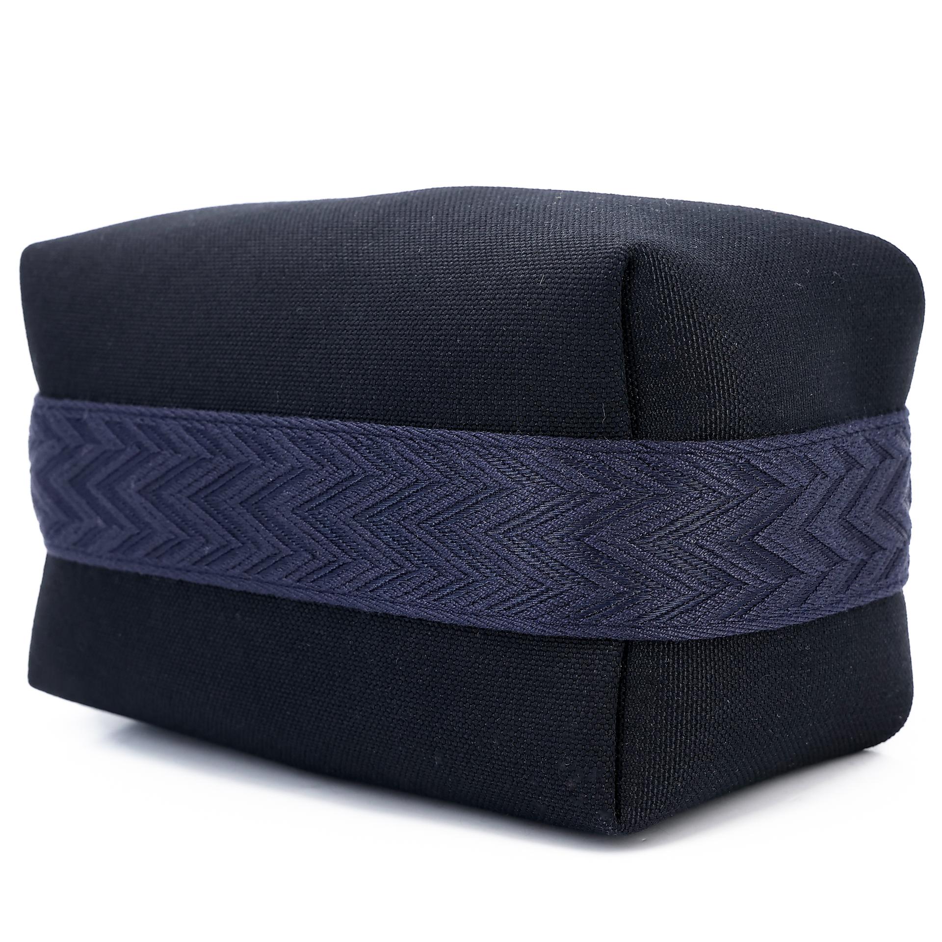Brand New ( Rank N ) HERMÈS Bride-a-Brac Case PM Black (89) Bleu Nuit (2Z) Canvas Palladium hardware - 4
