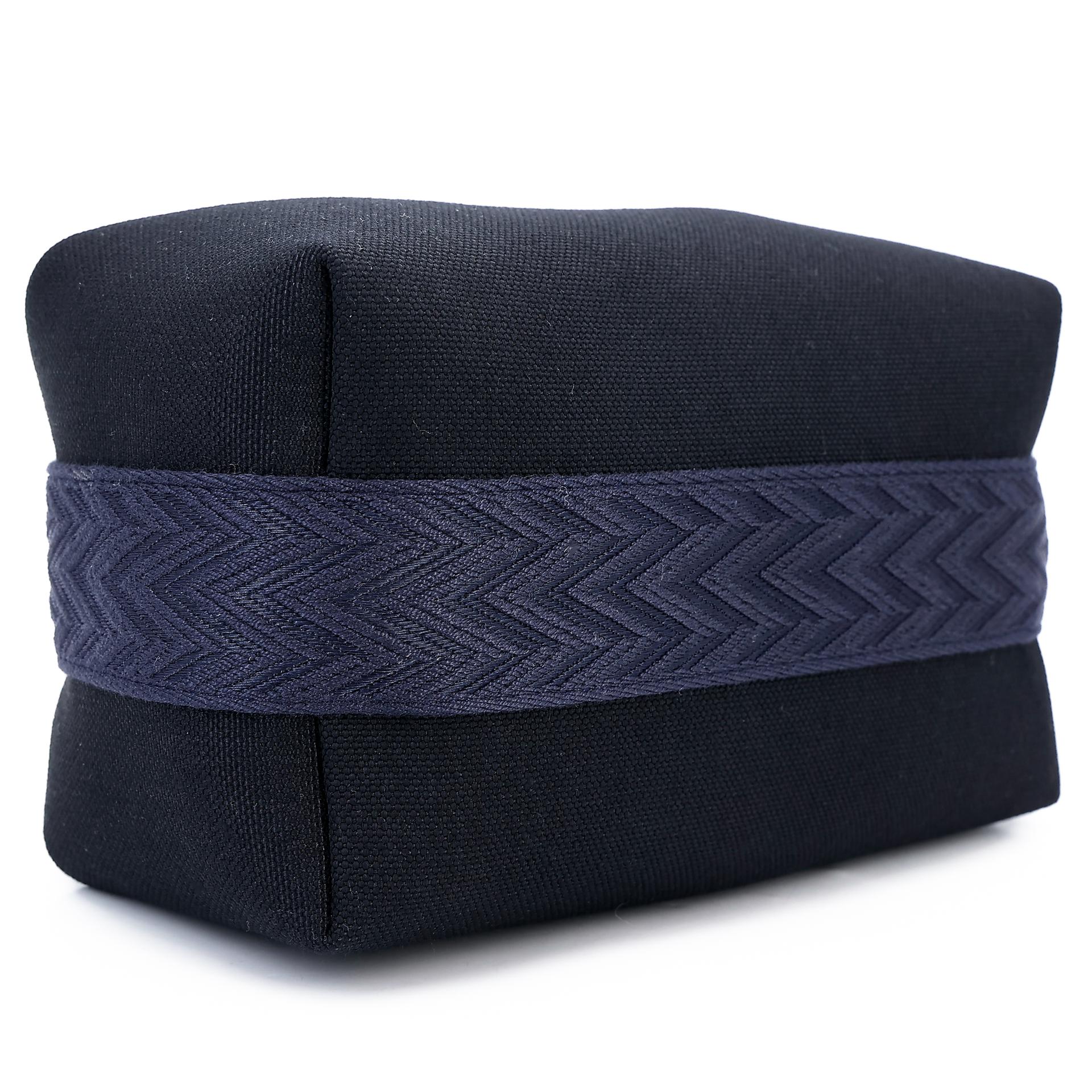 Brand New ( Rank N ) HERMÈS Bride-a-Brac Case PM Black (89) Bleu Nuit (2Z) Canvas Palladium hardware - 5