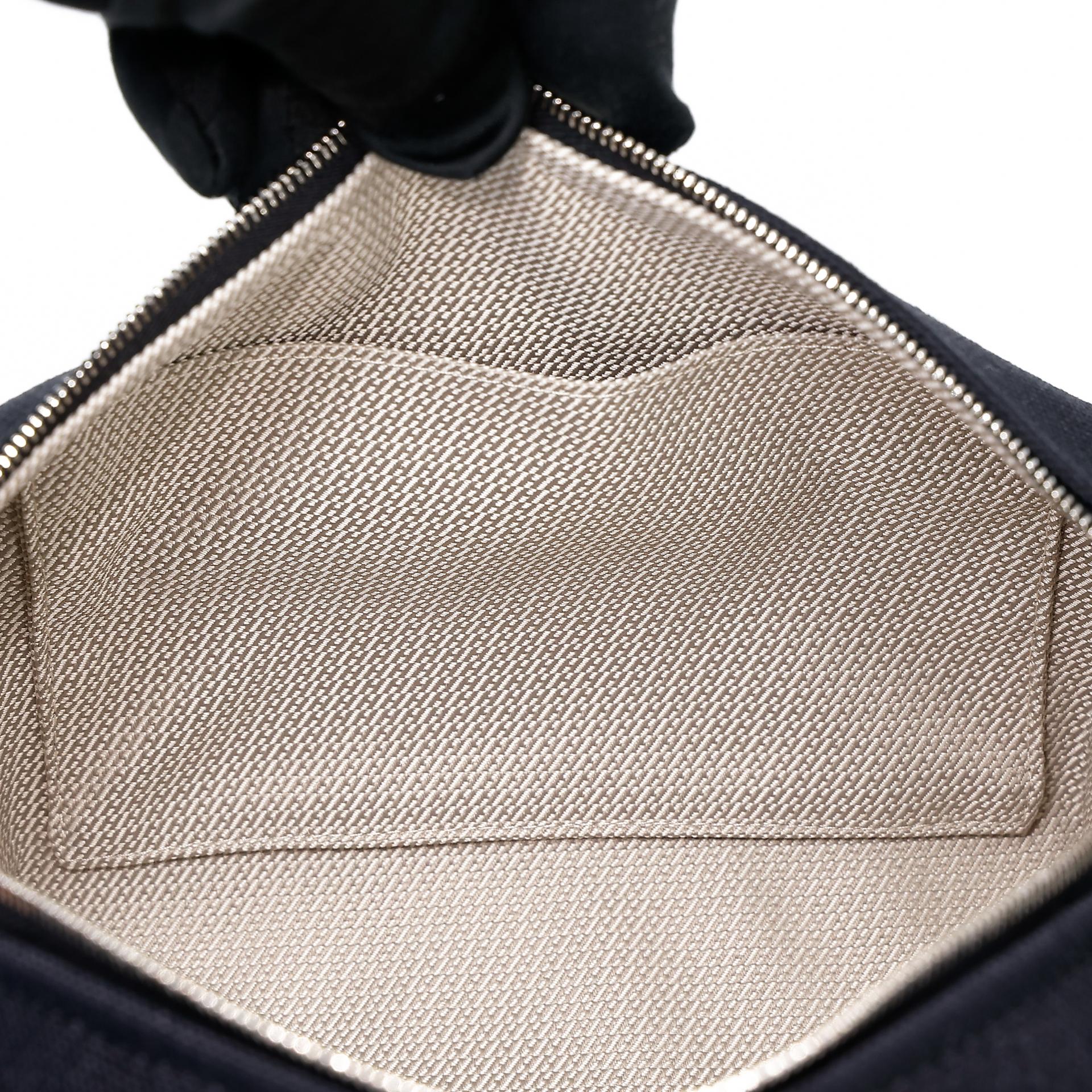 Brand New ( Rank N ) HERMÈS Bride-a-Brac Case PM Black (89) Bleu Nuit (2Z) Canvas Palladium hardware - 15