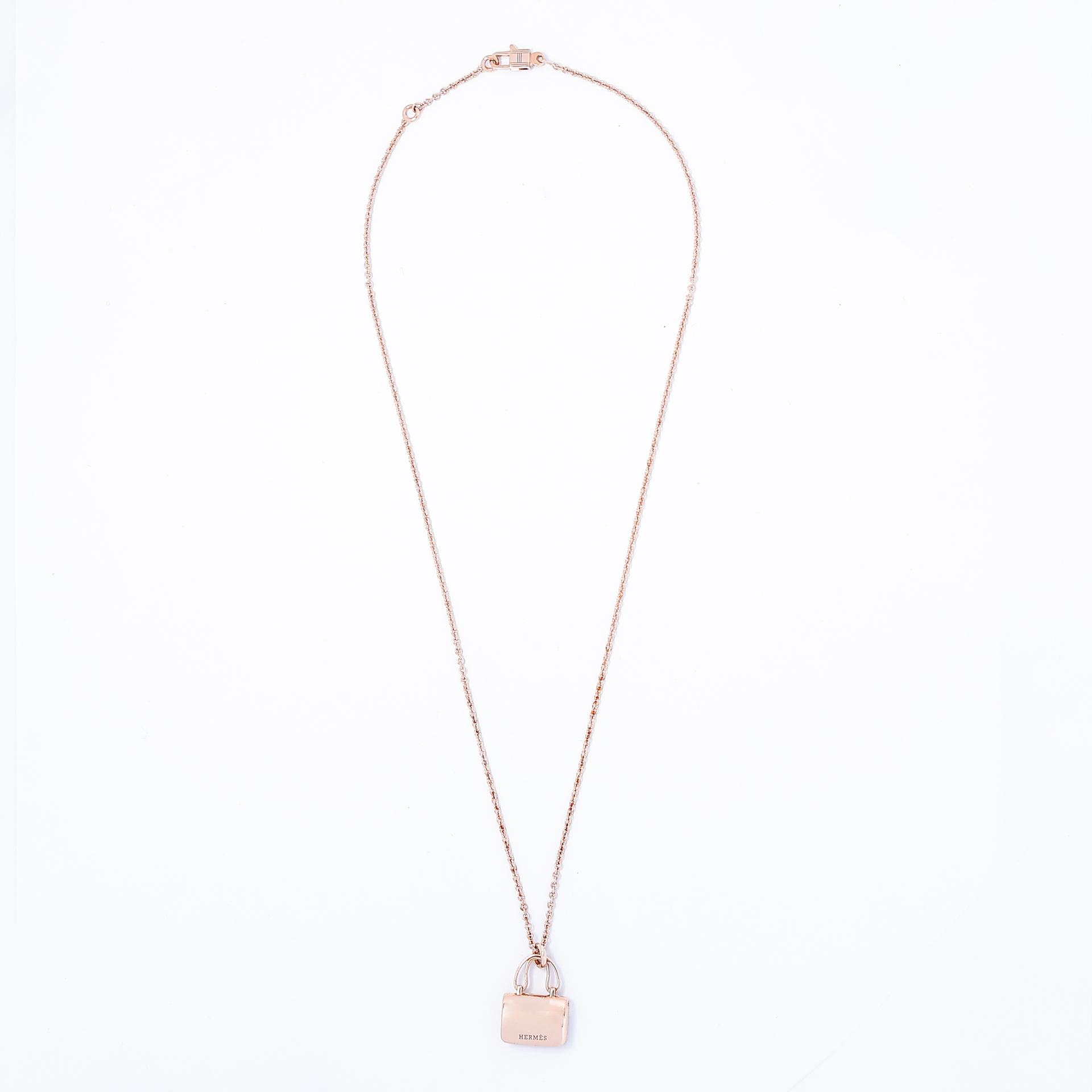 Brand New ( Rank N ) HERMÈS Amulettes Constance pendant  Rose Gold 18K Rose Gold Diamond Rose Gold hardware - 4