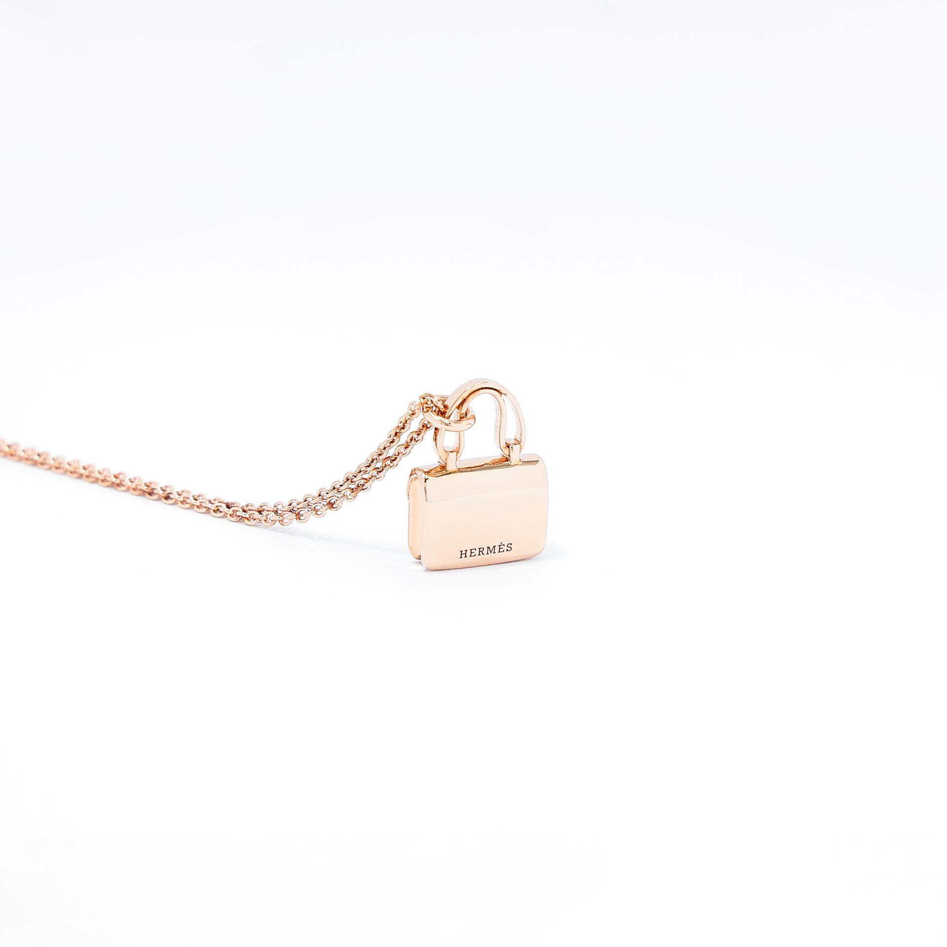 Brand New ( Rank N ) HERMÈS Amulettes Constance pendant  Rose Gold 18K Rose Gold Diamond Rose Gold hardware - 9