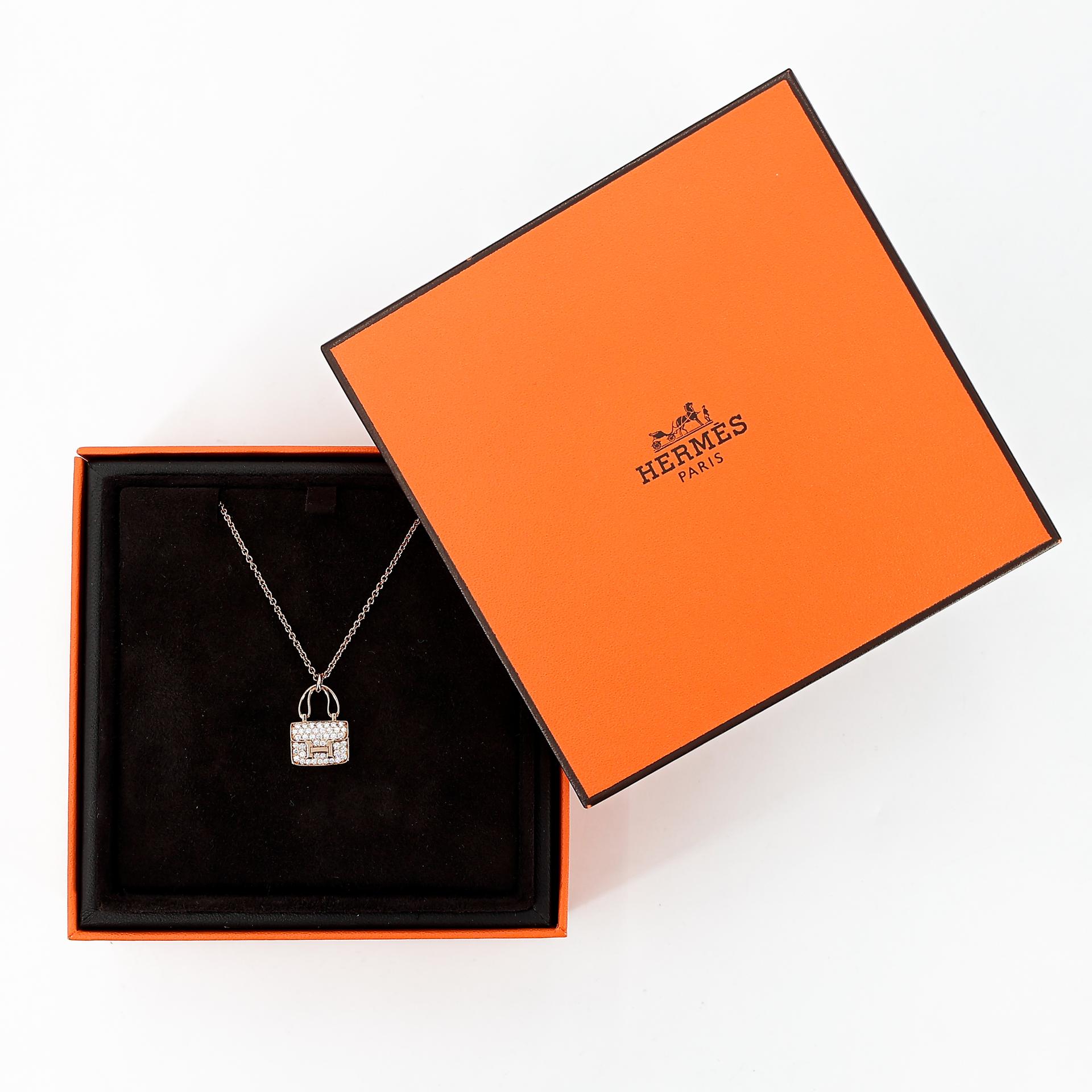 Brand New ( Rank N ) HERMÈS Amulettes Constance pendant  Rose Gold 18K Rose Gold Diamond Rose Gold hardware - 11