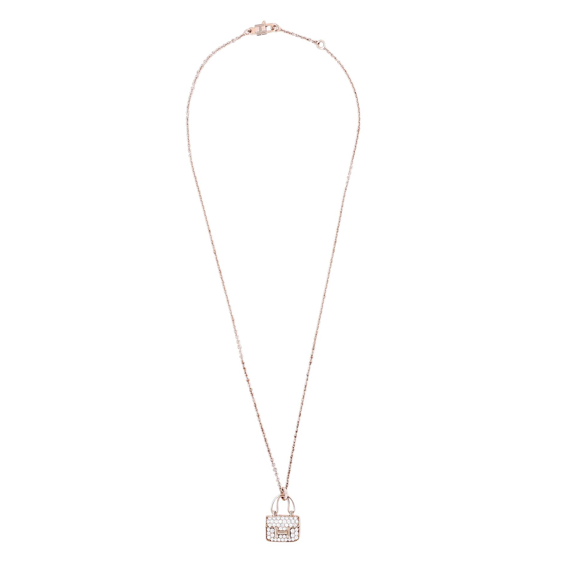 Brand New ( Rank N ) HERMÈS Amulettes Constance pendant  Rose Gold 18K Rose Gold Diamond Rose Gold hardware - 1