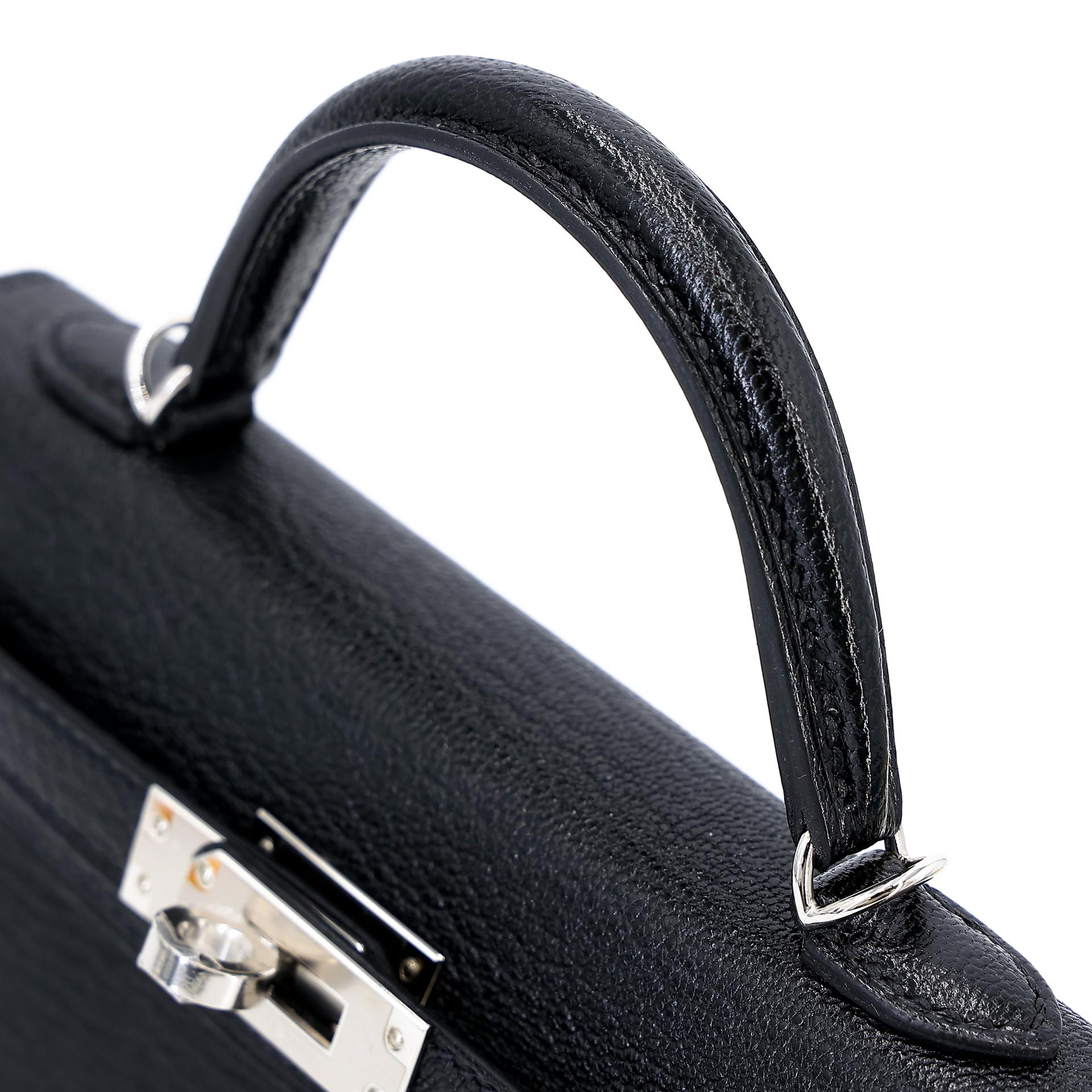 Unused ( Rank NS ) HERMÈS Mini Kelly II Black (89) Chevre Palladium hardware Y (2020) - 3