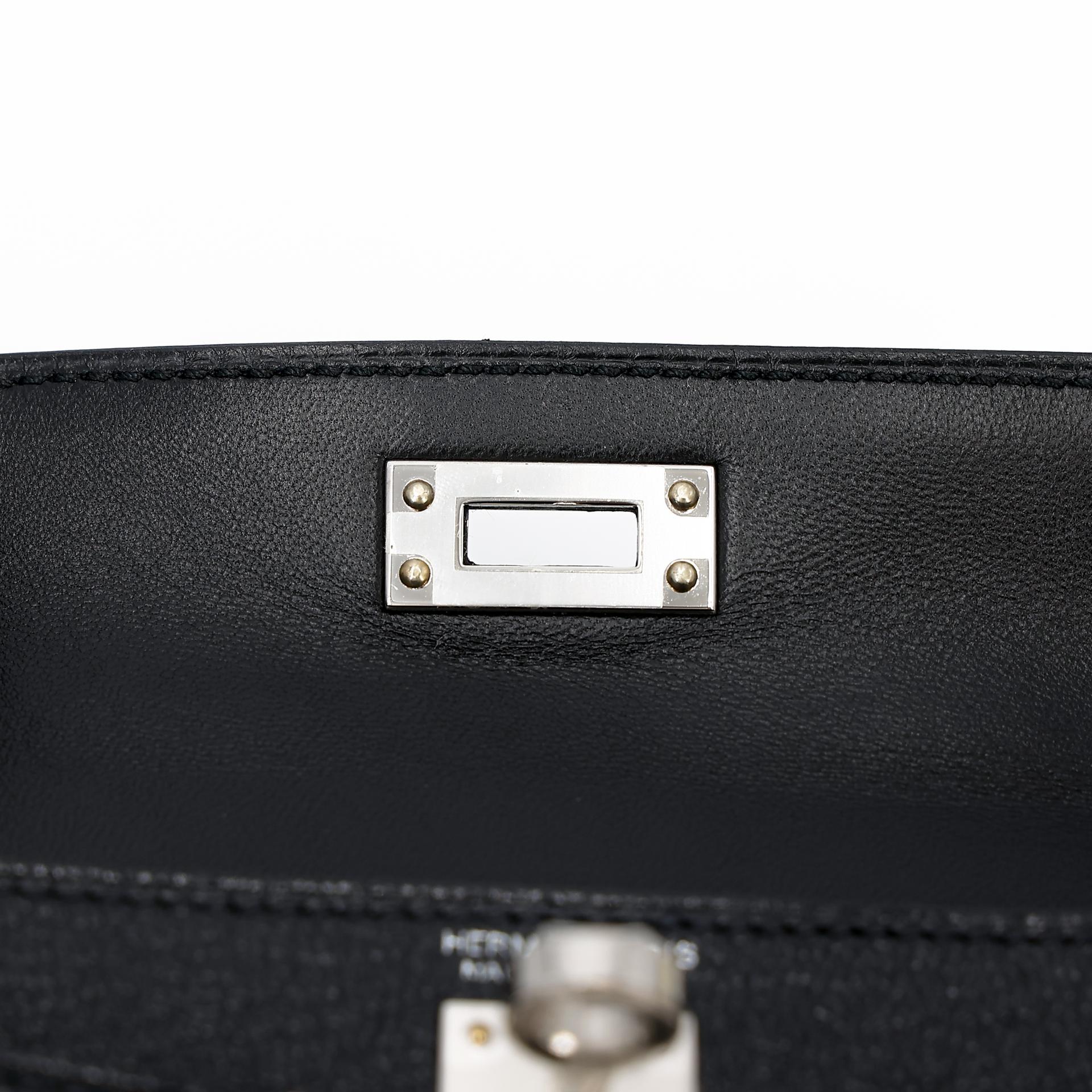 Unused ( Rank NS ) HERMÈS Mini Kelly II Black (89) Chevre Palladium hardware Y (2020) - 10