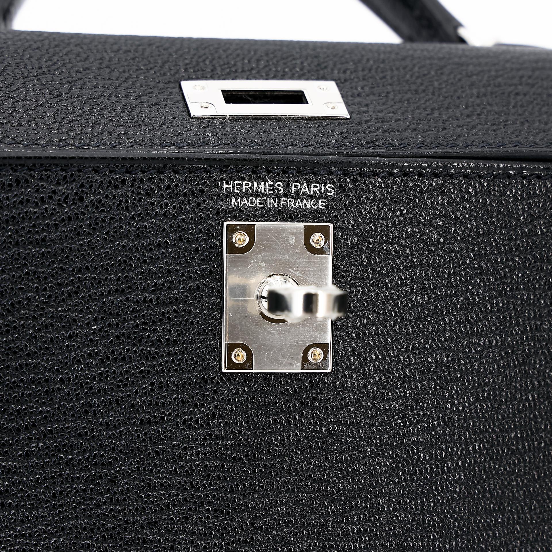 Unused ( Rank NS ) HERMÈS Mini Kelly II Black (89) Chevre Palladium hardware Y (2020) - 12