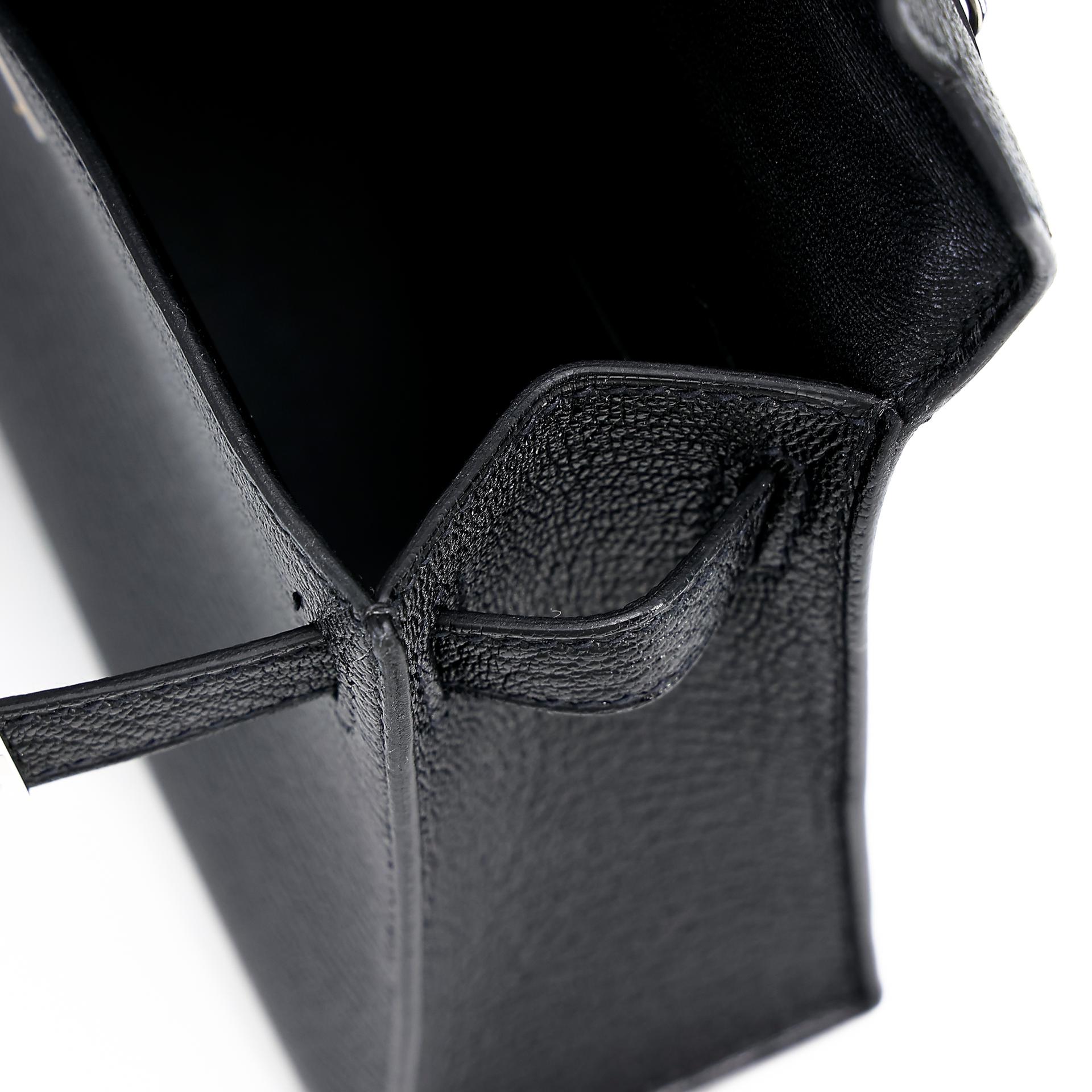 Unused ( Rank NS ) HERMÈS Mini Kelly II Black (89) Chevre Palladium hardware Y (2020) - 14