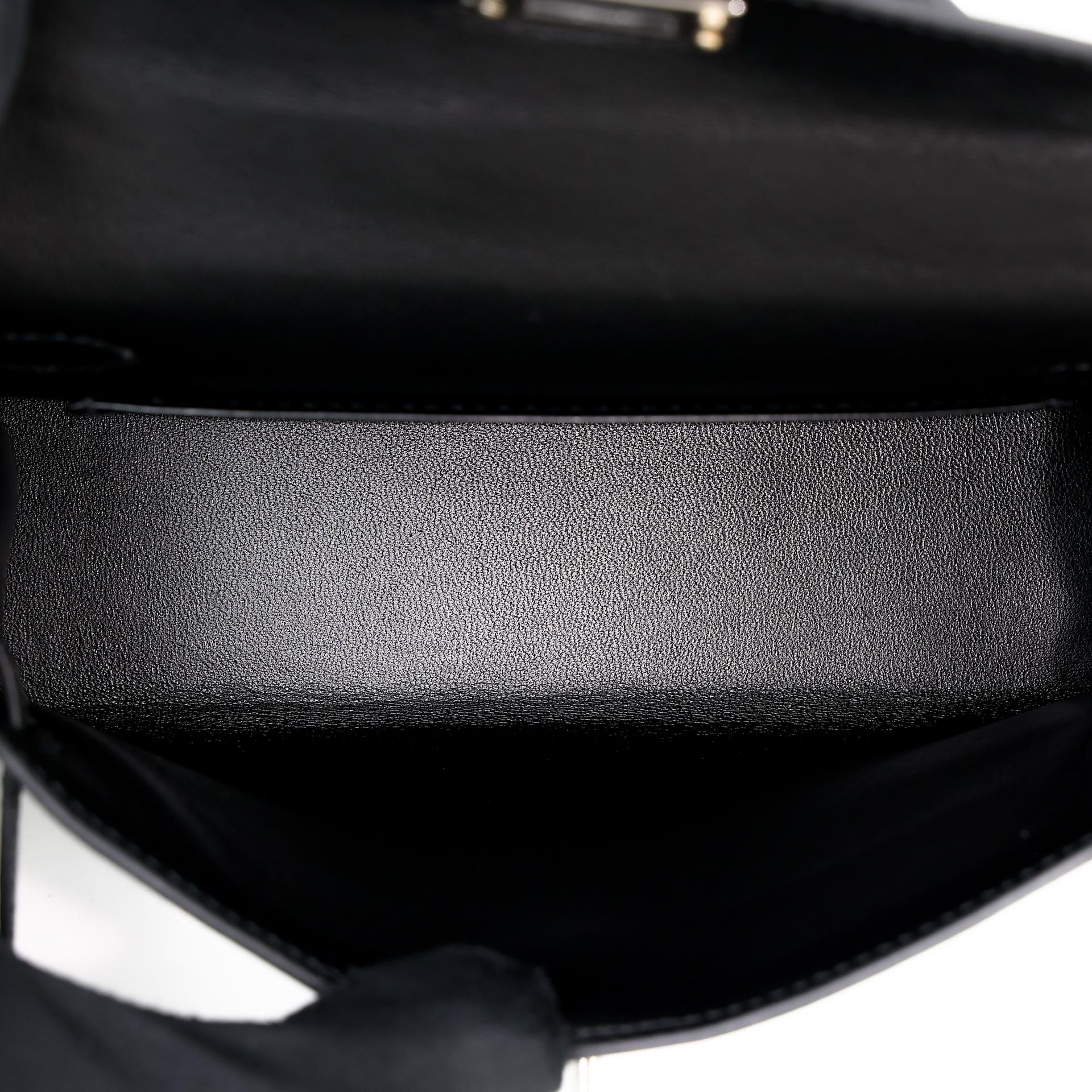 Unused ( Rank NS ) HERMÈS Mini Kelly II Black (89) Chevre Palladium hardware Y (2020) - 16