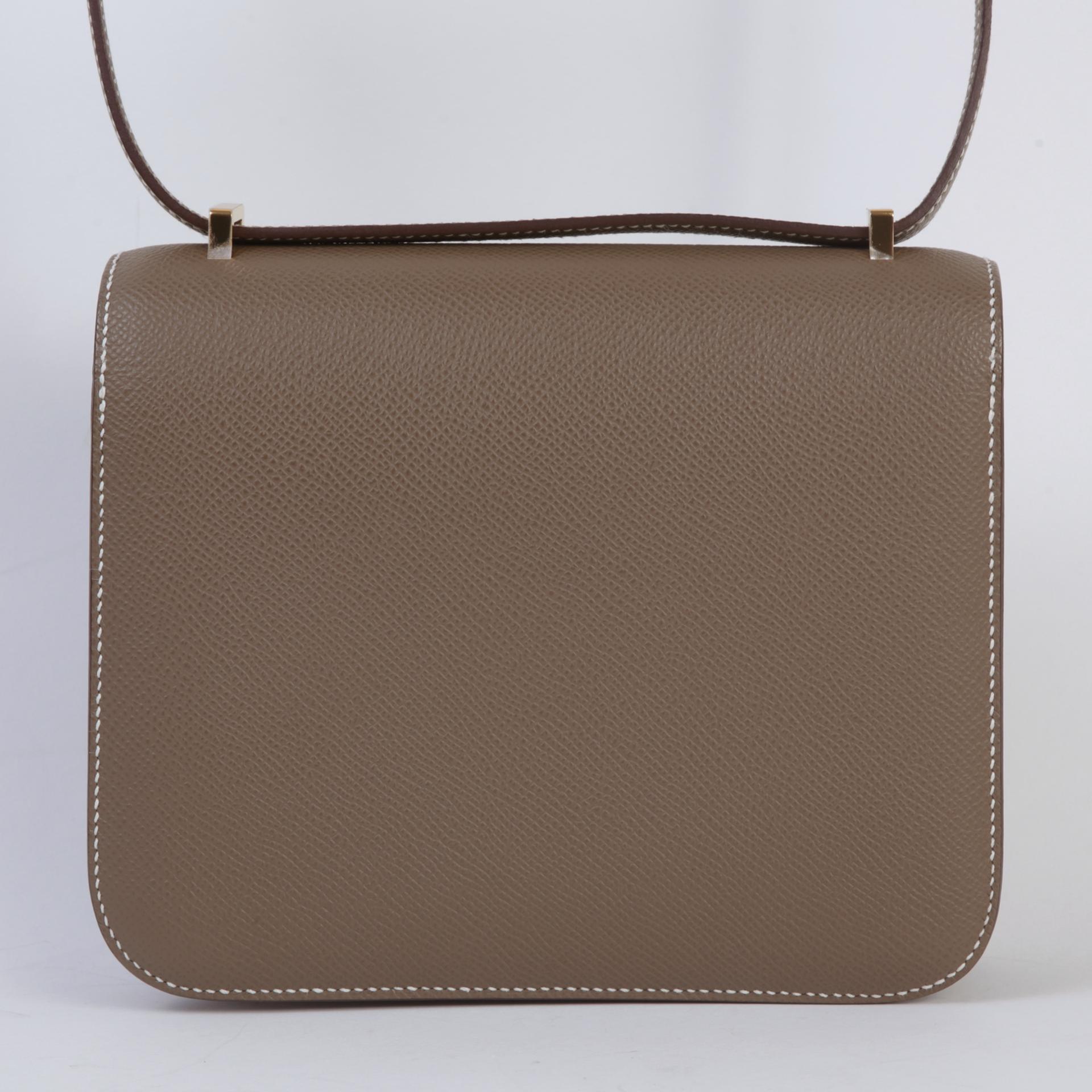 Unused ( Rank NS )  HERMÈS  Constance Mini Etoupe (18) Epsom Gold hardware B (2023) - 2