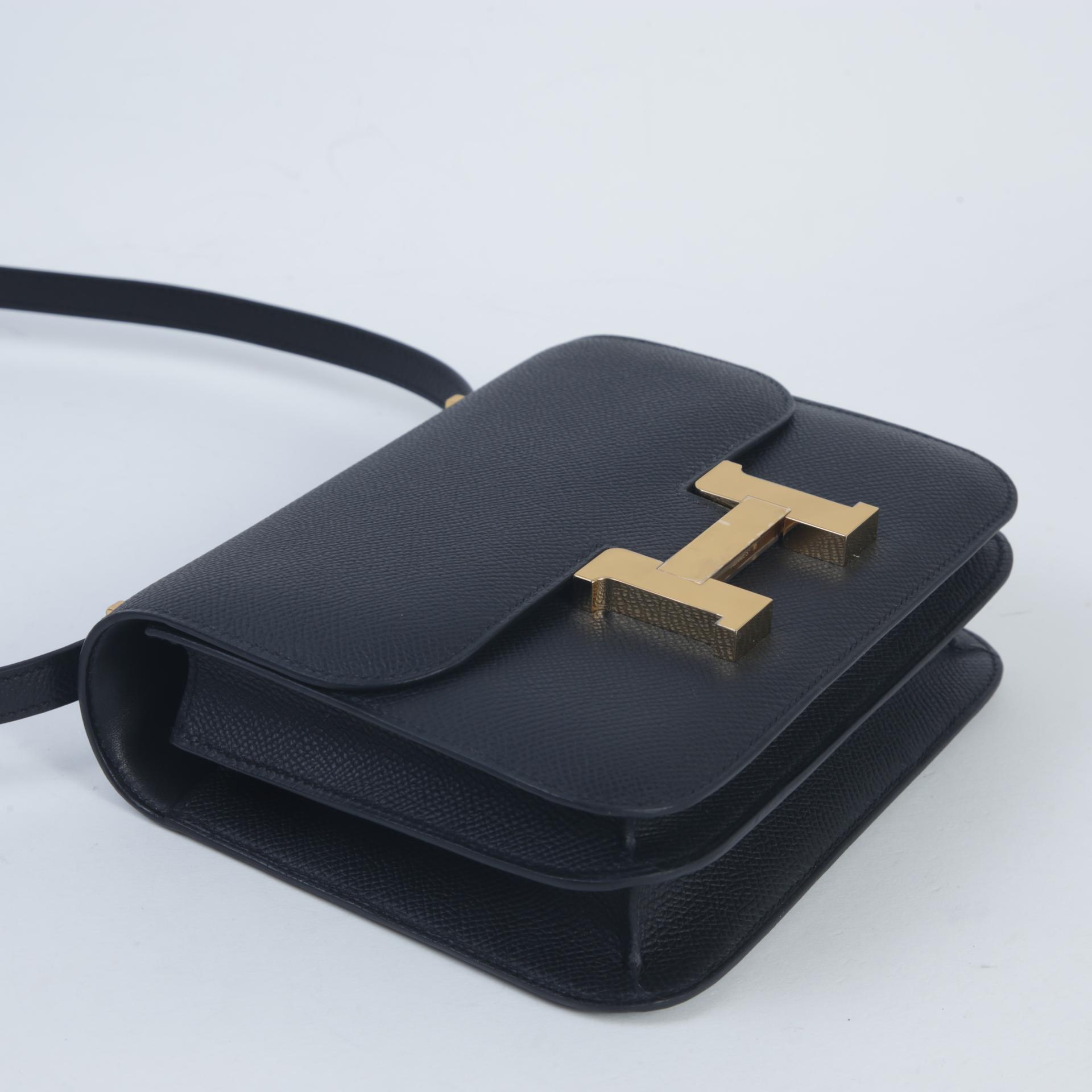 Brand New ( Rank N )  HERMÈS  Constance Mini Black (89) Epsom Gold hardware W (2024) - 4