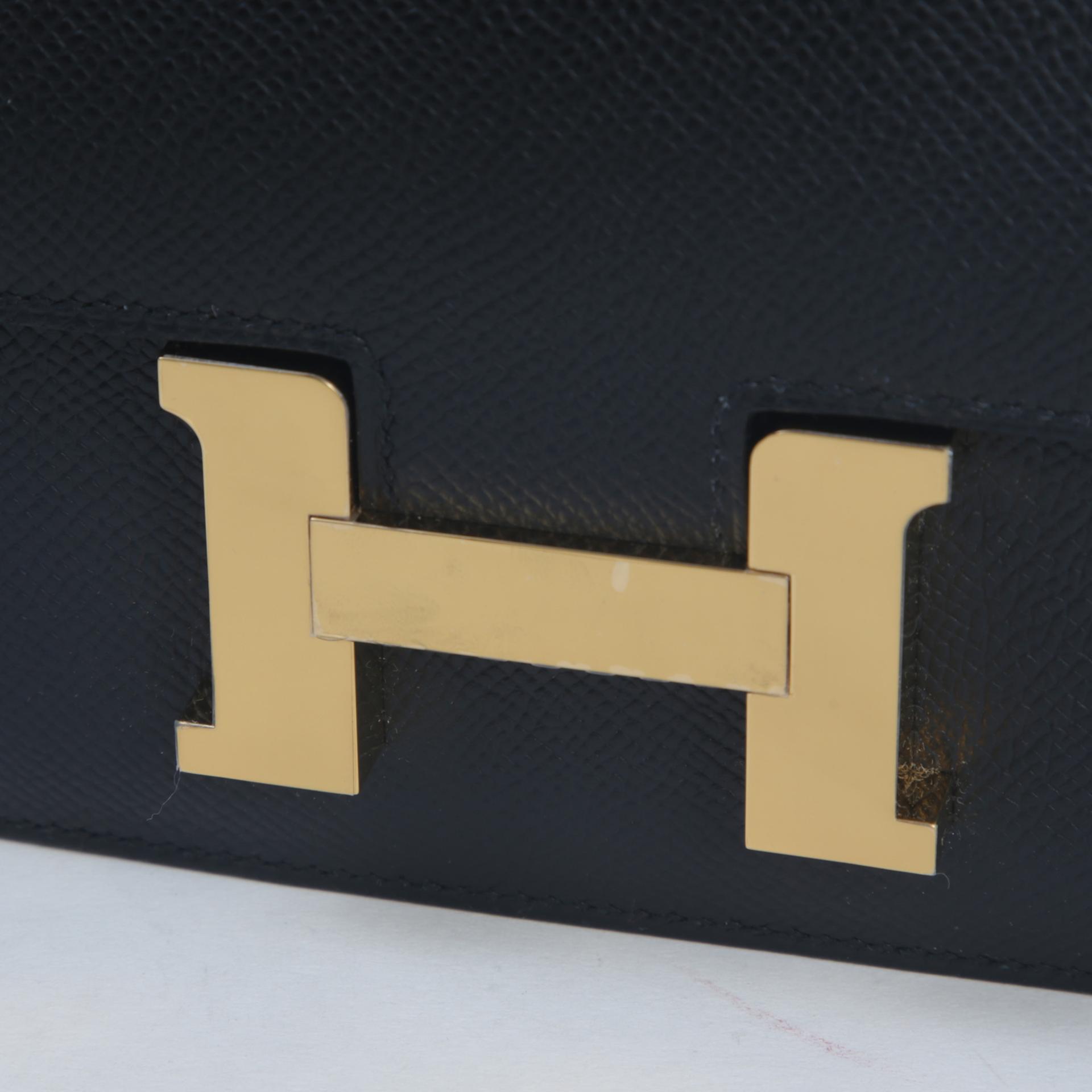 Brand New ( Rank N )  HERMÈS  Constance Mini Black (89) Epsom Gold hardware W (2024) - 8