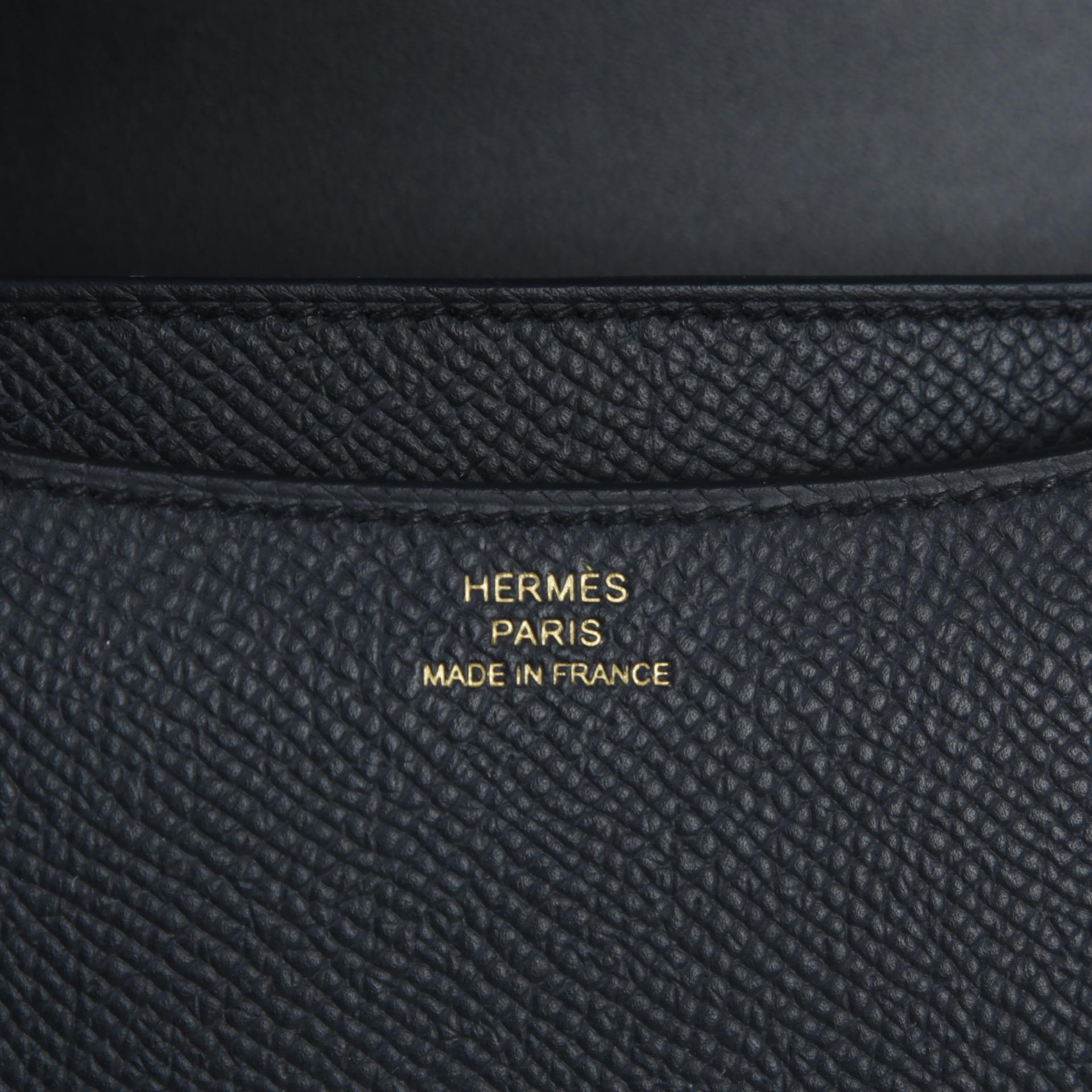 Brand New ( Rank N )  HERMÈS  Constance Mini Black (89) Epsom Gold hardware W (2024) - 9
