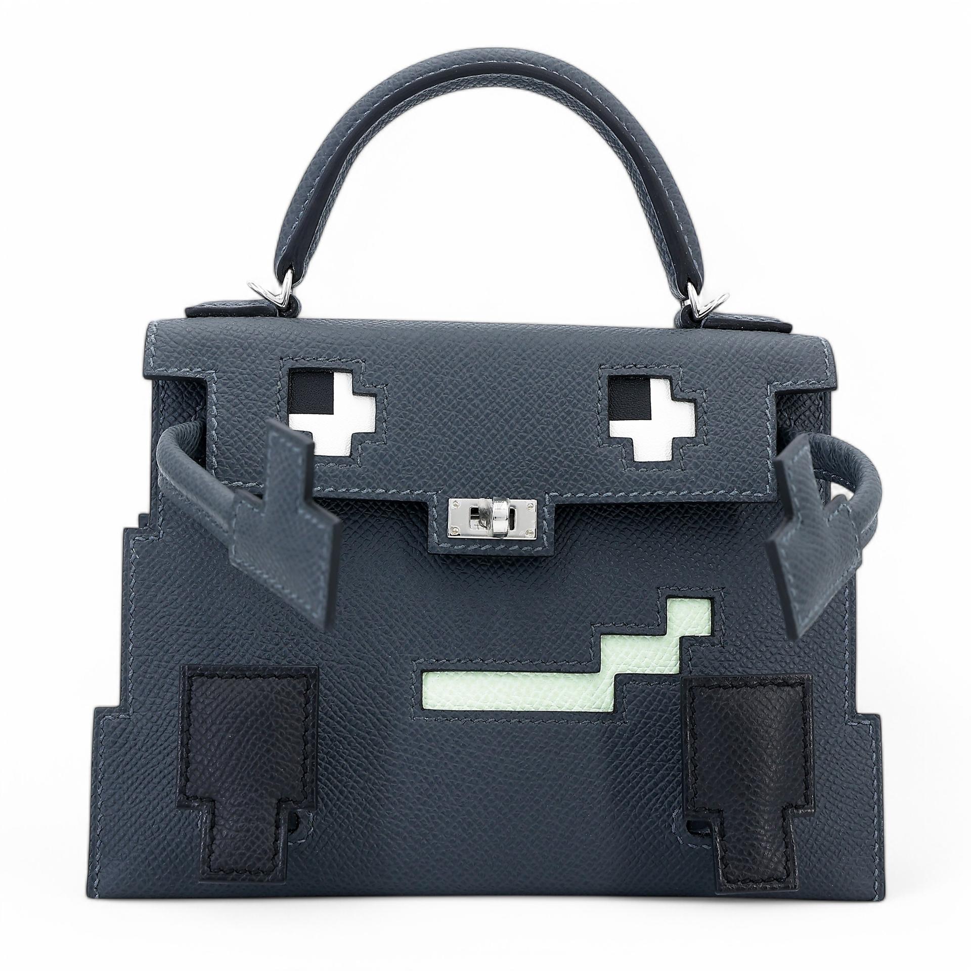 Brand New ( Rank N ) HERMÈS Limited Edition Kelly Doll Picto Alezan (3G) Gris misty (H0) Black (89) Vert Fizz (0S) Epsom Palladium hardware W (2024) - 1