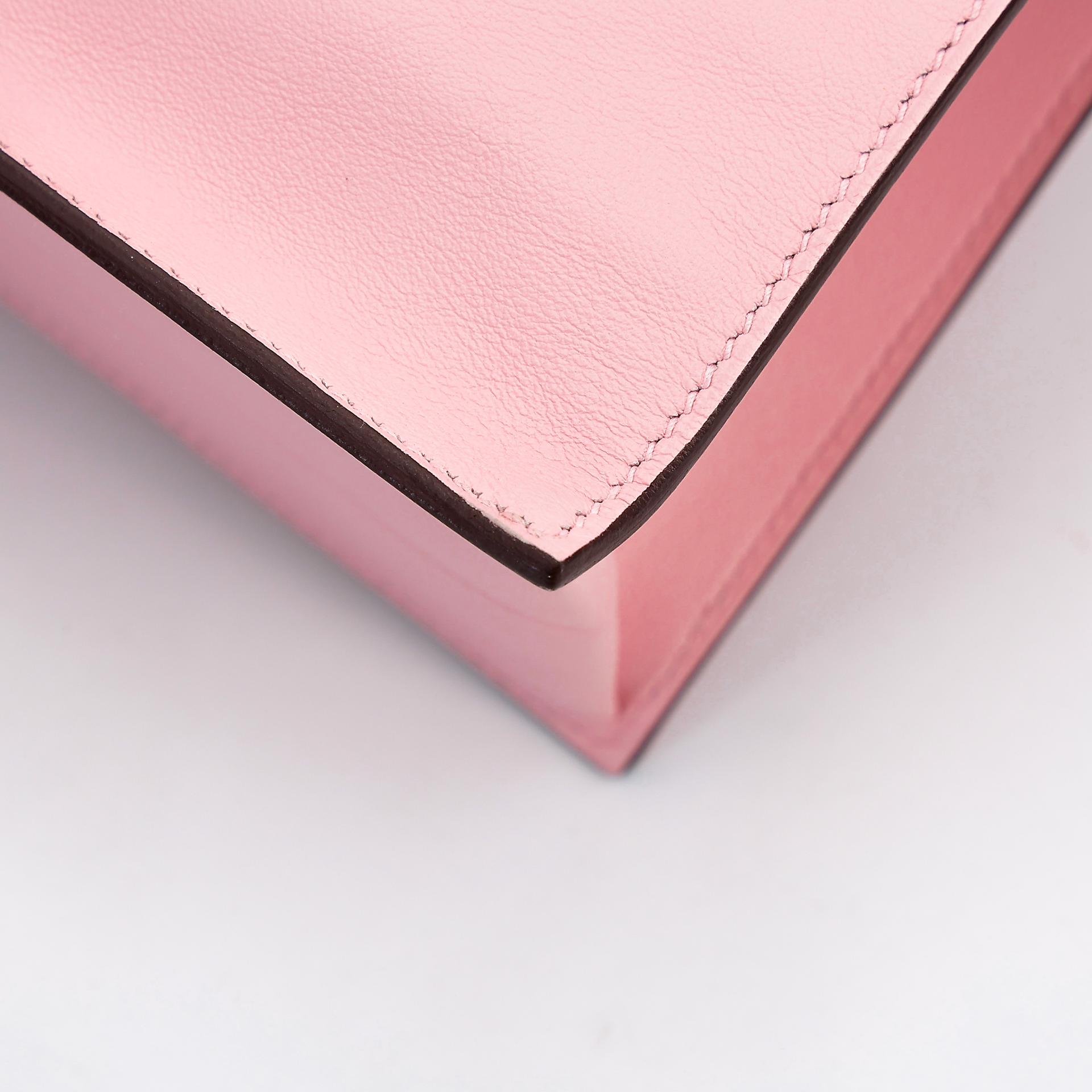 Excellent ( Rank SA ) HERMÈS Special Order Kelly Danse HSS Bleu Brume (T0) Rose Sakura (3Q) Swift Palladium hardware B (2023) - 7