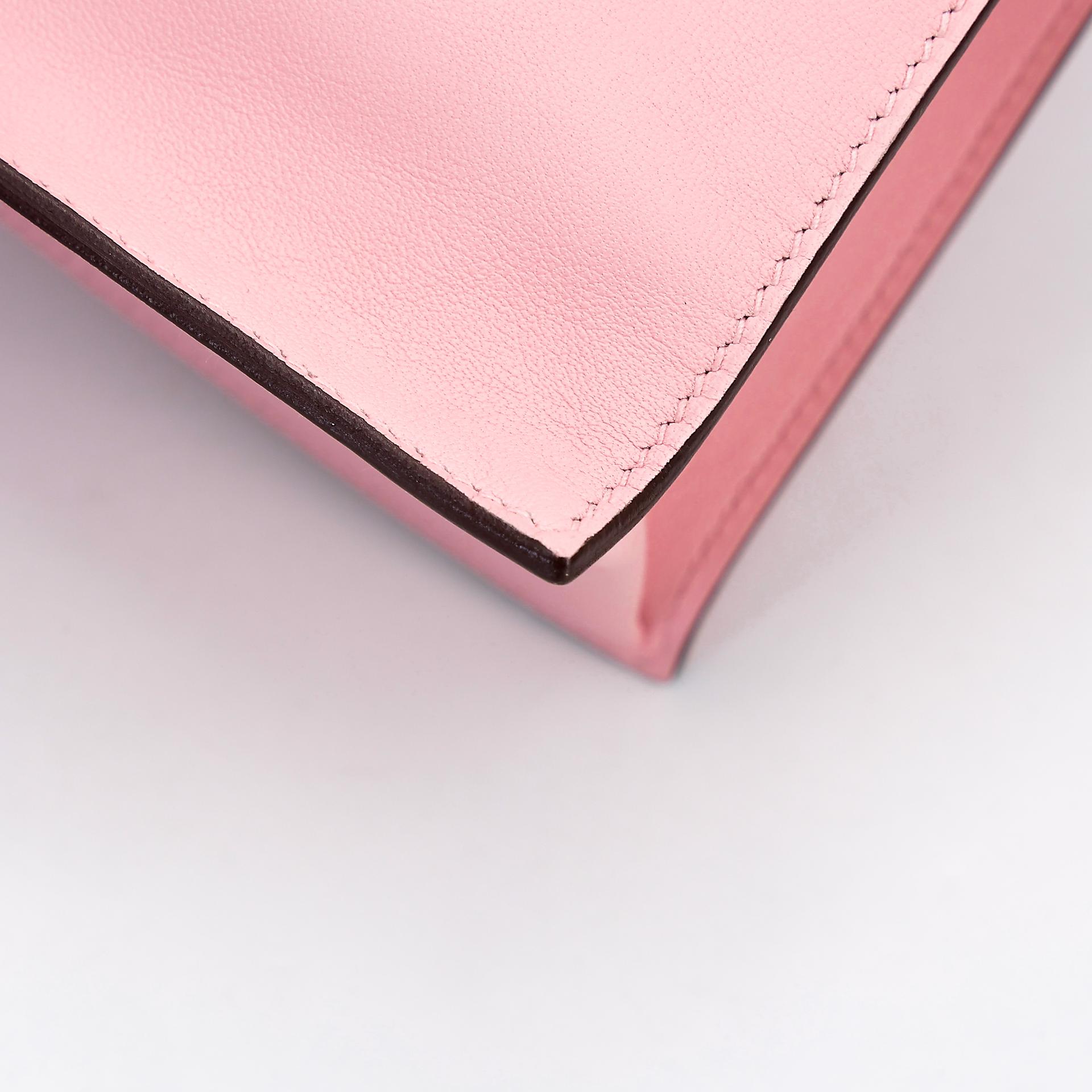 Excellent ( Rank SA ) HERMÈS Special Order Kelly Danse HSS Bleu Brume (T0) Rose Sakura (3Q) Swift Palladium hardware B (2023) - 9