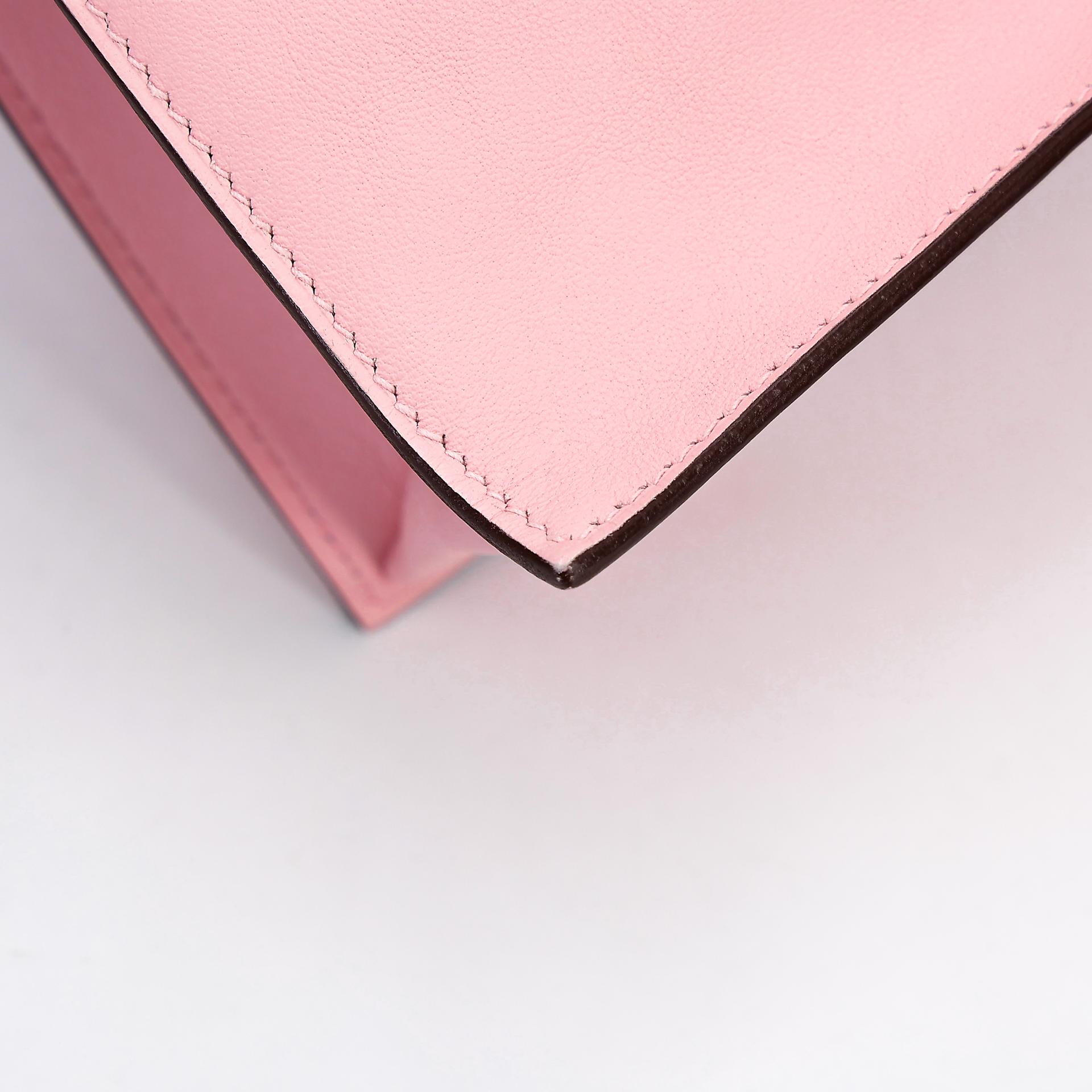 Excellent ( Rank SA ) HERMÈS Special Order Kelly Danse HSS Bleu Brume (T0) Rose Sakura (3Q) Swift Palladium hardware B (2023) - 10