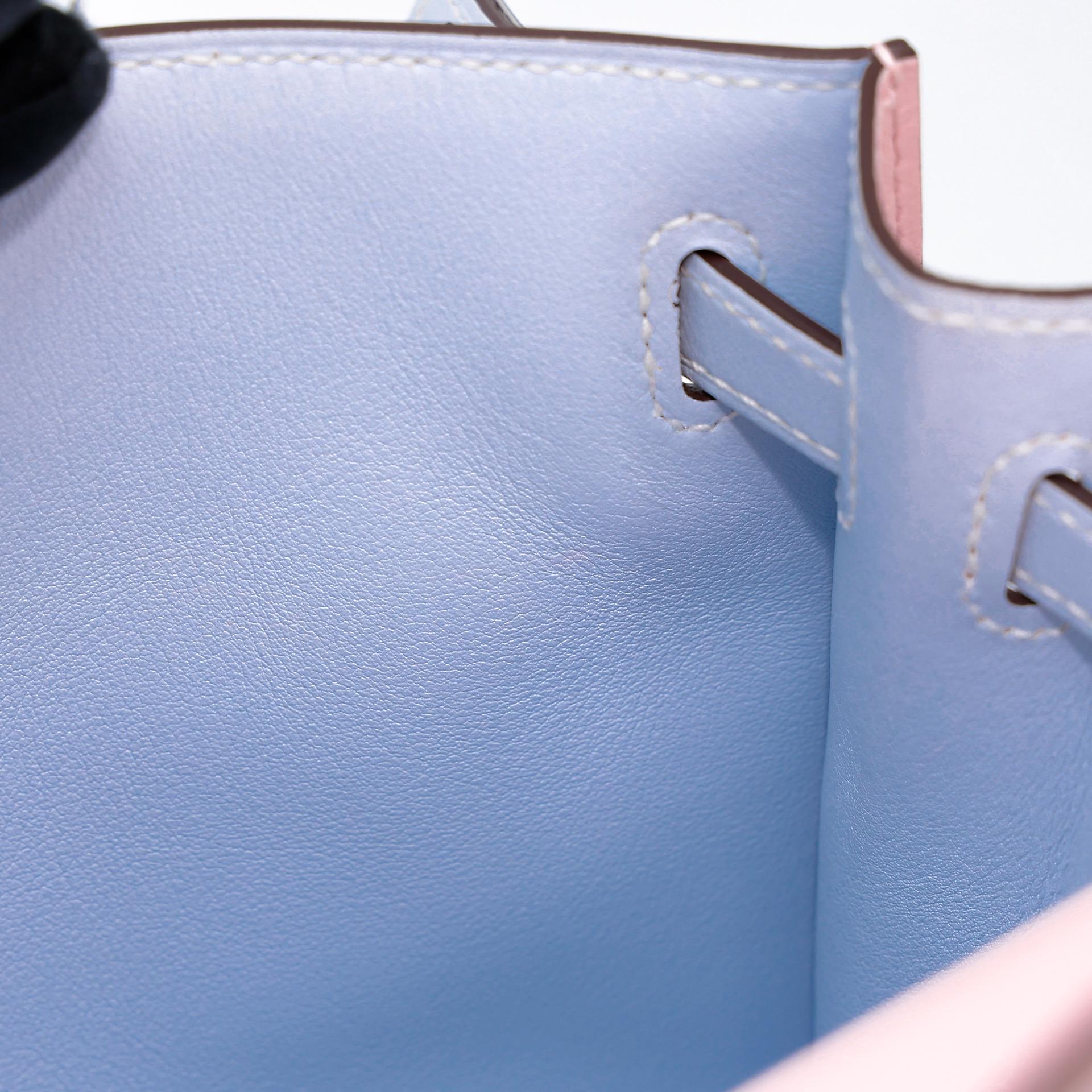 Excellent ( Rank SA ) HERMÈS Special Order Kelly Danse HSS Bleu Brume (T0) Rose Sakura (3Q) Swift Palladium hardware B (2023) - 22