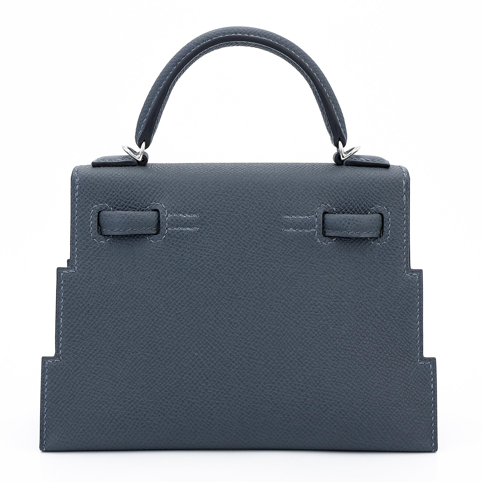 Brand New ( Rank N ) HERMÈS Limited Edition Kelly Doll Picto Alezan (3G) Gris misty (H0) Black (89) Vert Fizz (0S) Epsom Palladium hardware W (2024) - 2
