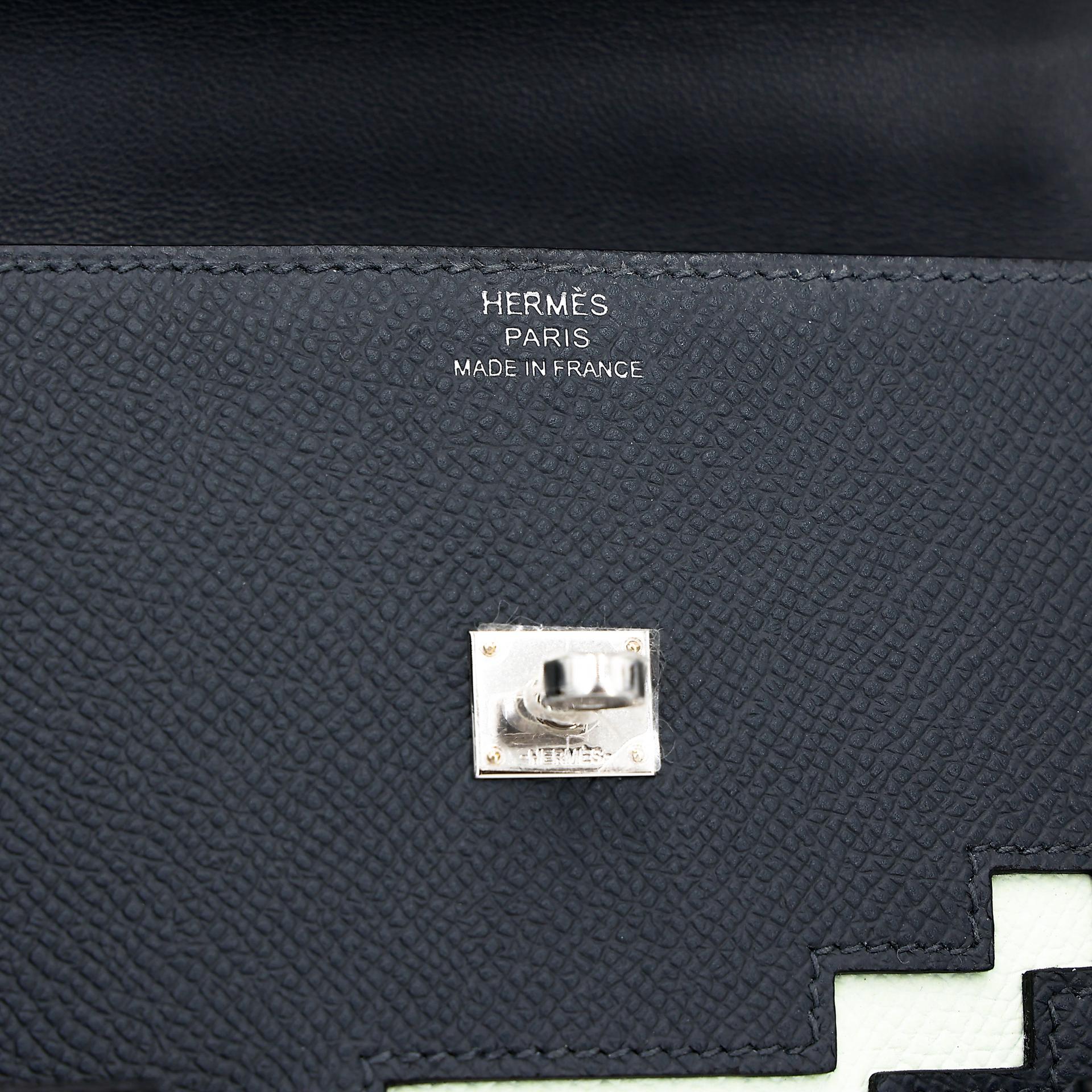 Brand New ( Rank N ) HERMÈS Limited Edition Kelly Doll Picto Alezan (3G) Gris misty (H0) Black (89) Vert Fizz (0S) Epsom Palladium hardware W (2024) - 12