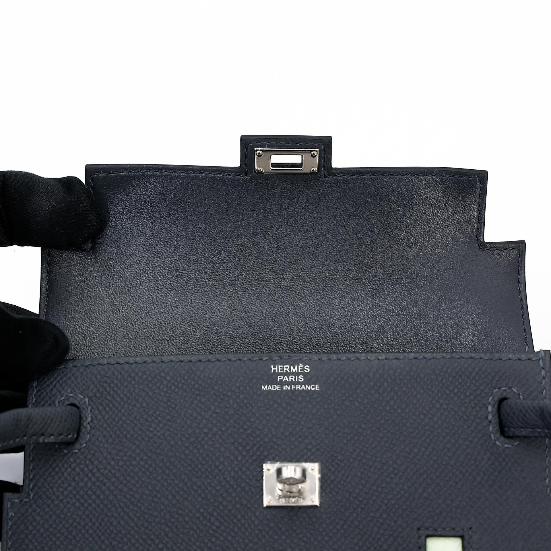 Brand New ( Rank N ) HERMÈS Limited Edition Kelly Doll Picto Alezan (3G) Gris misty (H0) Black (89) Vert Fizz (0S) Epsom Palladium hardware W (2024) - 14