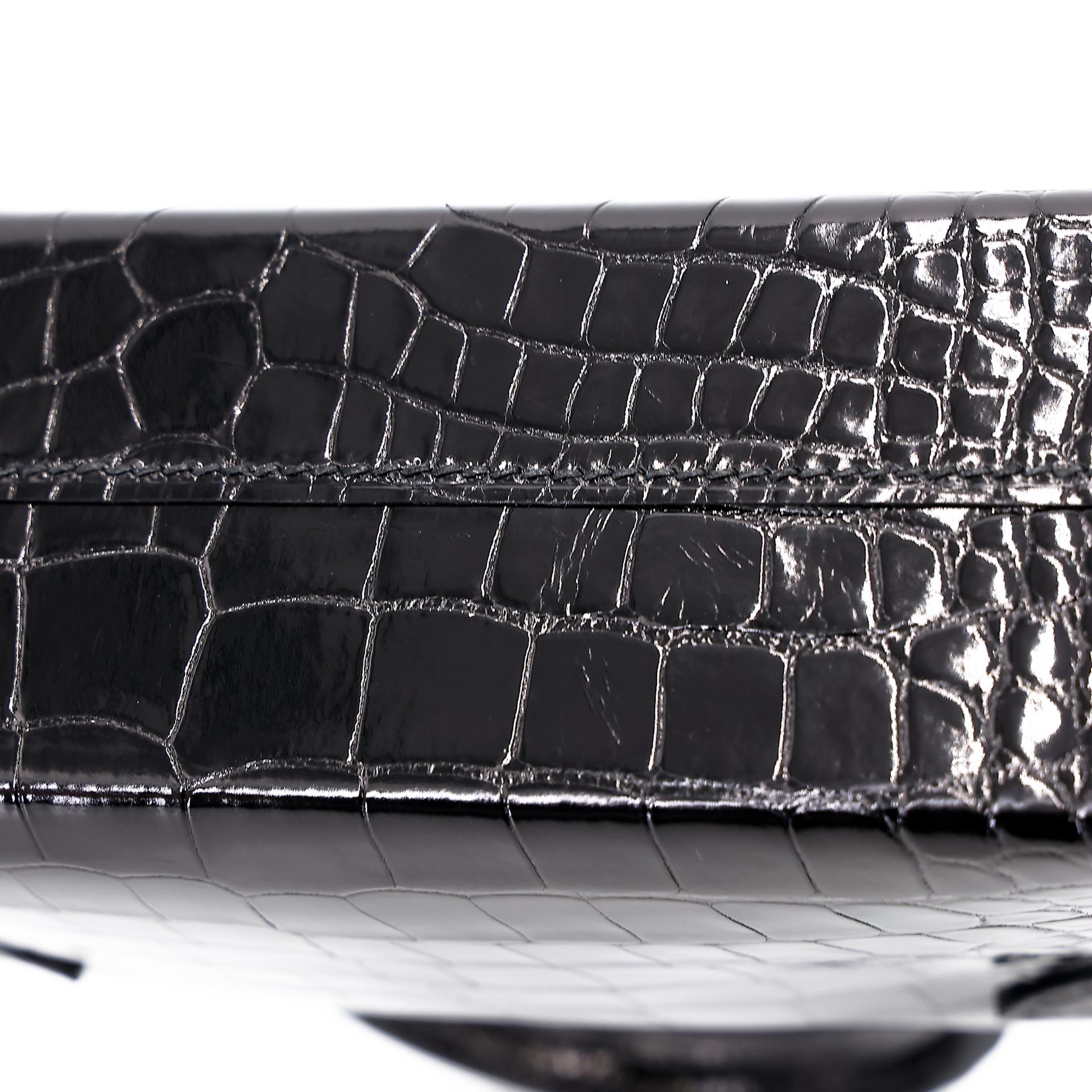 Brand New ( Rank N ) HERMÈS Mini Kelly II Black (89) Shiny Alligator Palladium hardware W (2024) - 11
