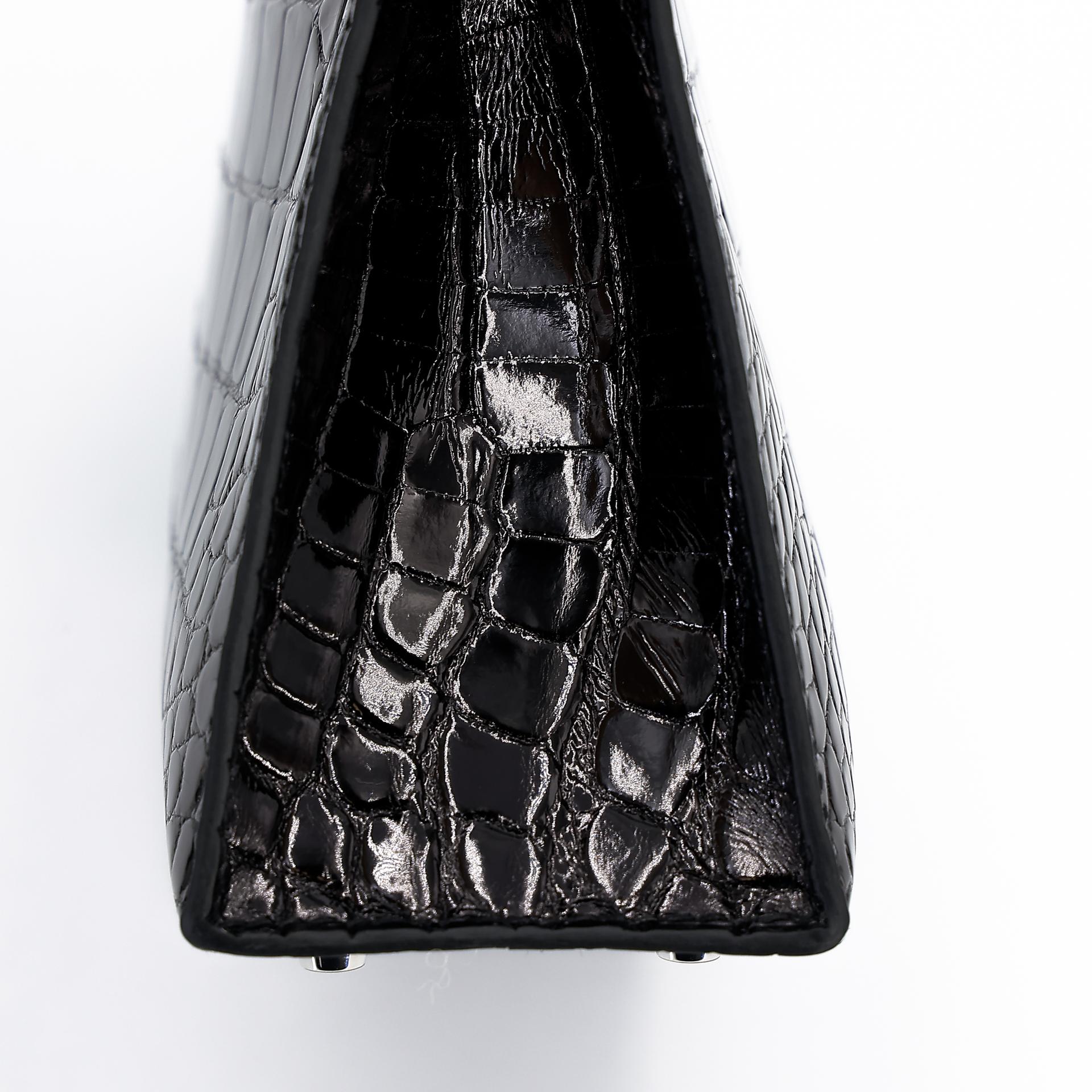 Brand New ( Rank N ) HERMÈS Mini Kelly II Black (89) Shiny Alligator Palladium hardware W (2024) - 13
