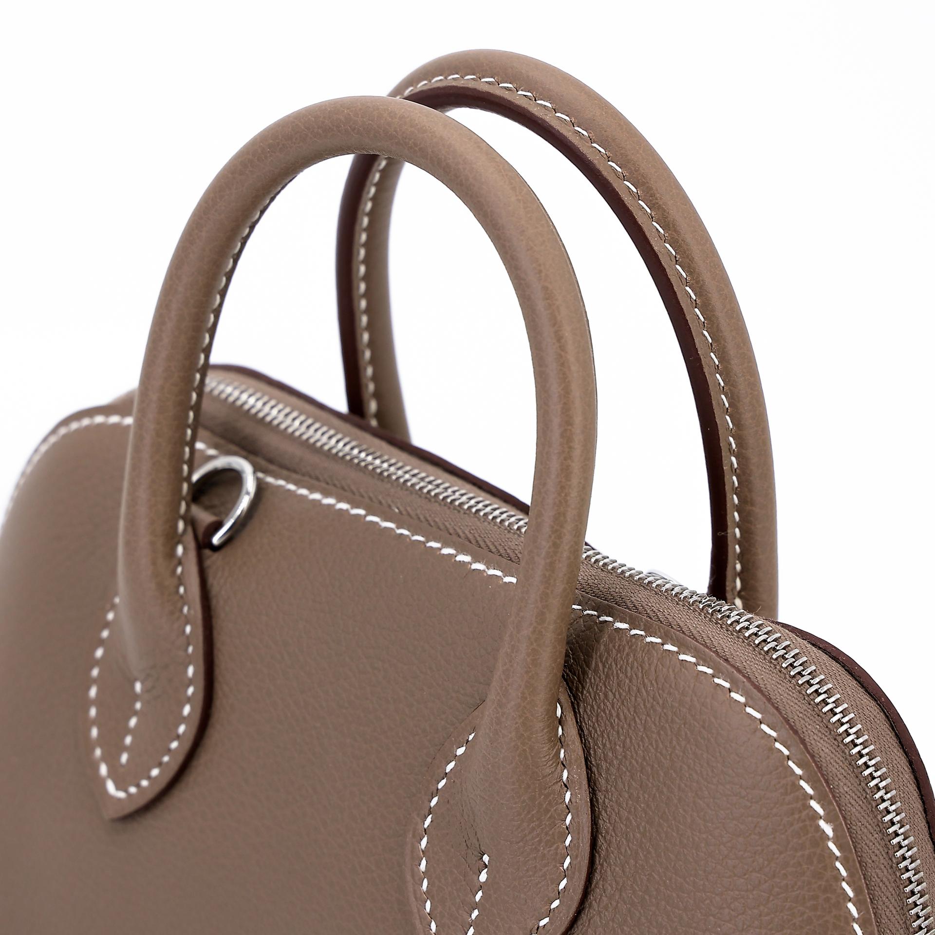Brand New ( Rank N ) HERMÈS Mini Bolide 1923 Etoupe (18) Evercolor Palladium hardware W (2024) - 3