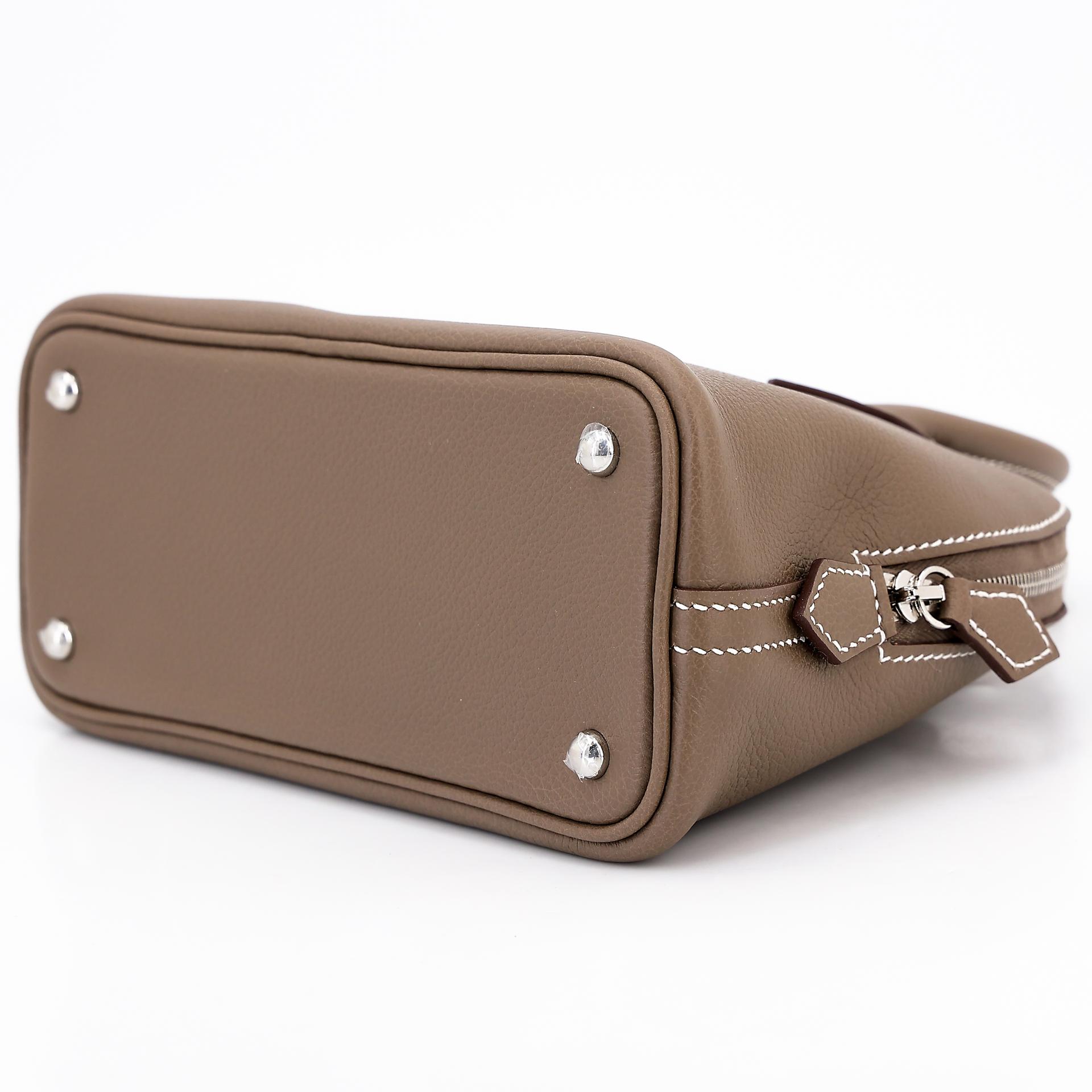 Brand New ( Rank N ) HERMÈS Mini Bolide 1923 Etoupe (18) Evercolor Palladium hardware W (2024) - 6