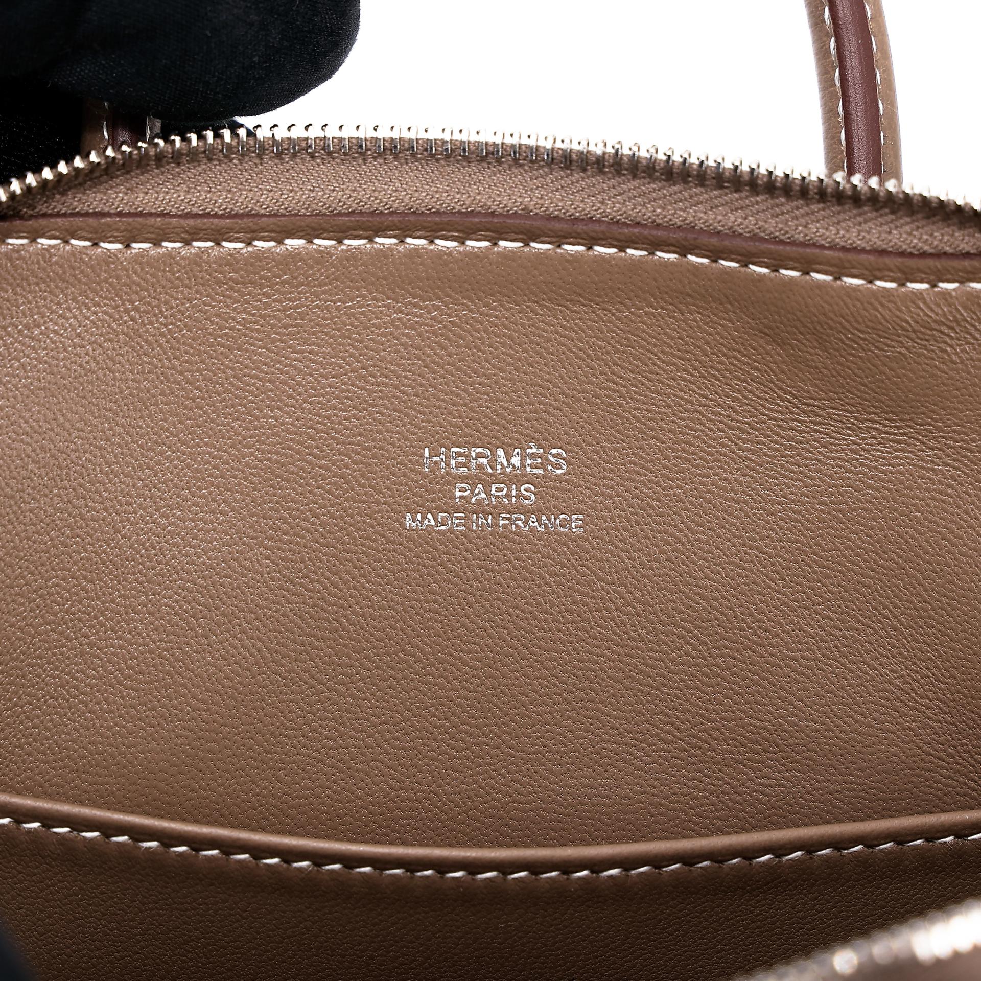 Brand New ( Rank N ) HERMÈS Mini Bolide 1923 Etoupe (18) Evercolor Palladium hardware W (2024) - 9