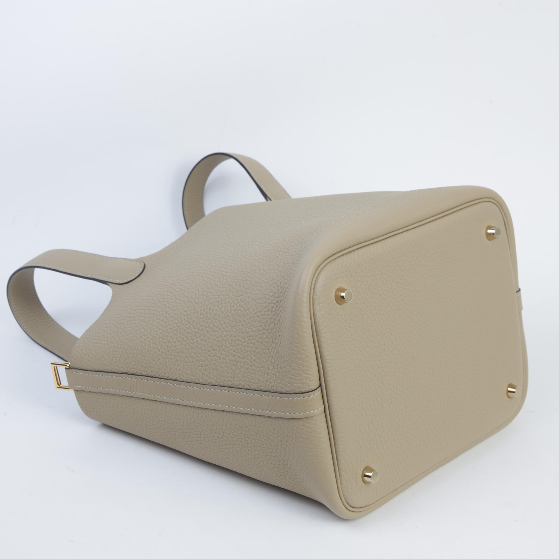 Brand New ( Rank N )  HERMÈS  Picotin Lock MM Trench (S2) Clemence Gold hardware K (2025) - 6