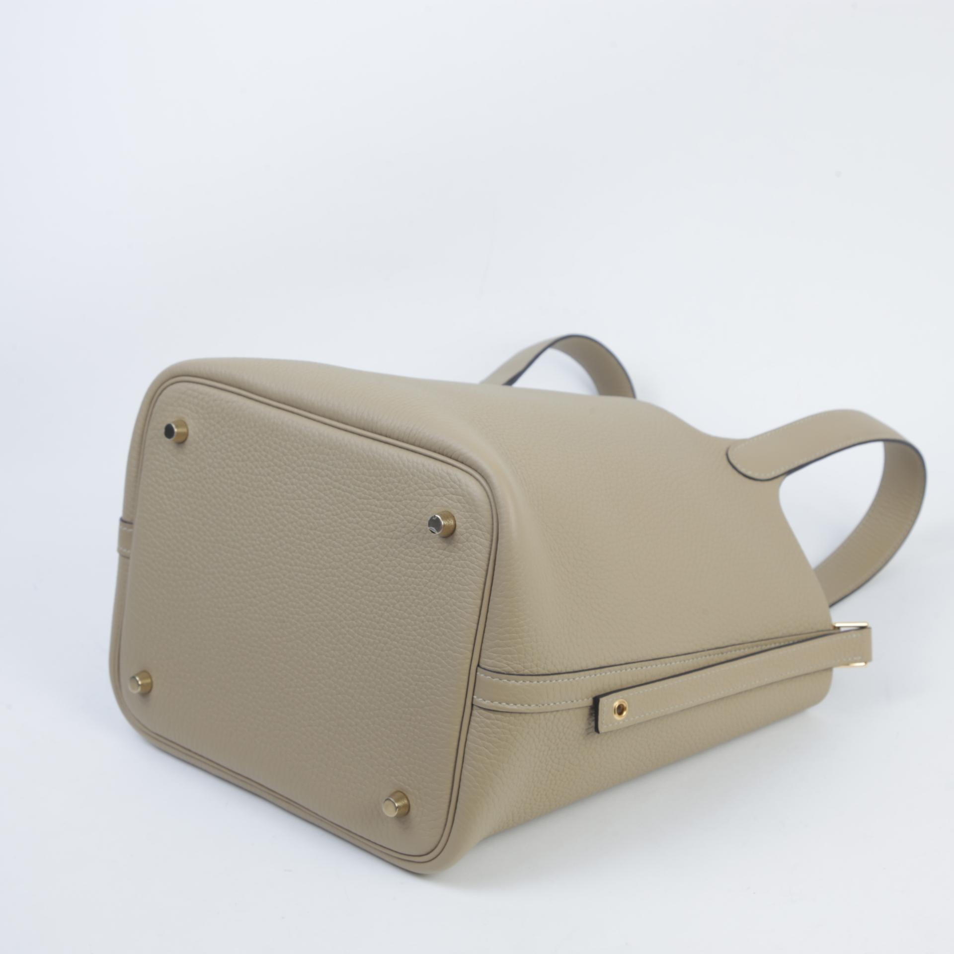 Brand New ( Rank N )  HERMÈS  Picotin Lock MM Trench (S2) Clemence Gold hardware K (2025) - 7
